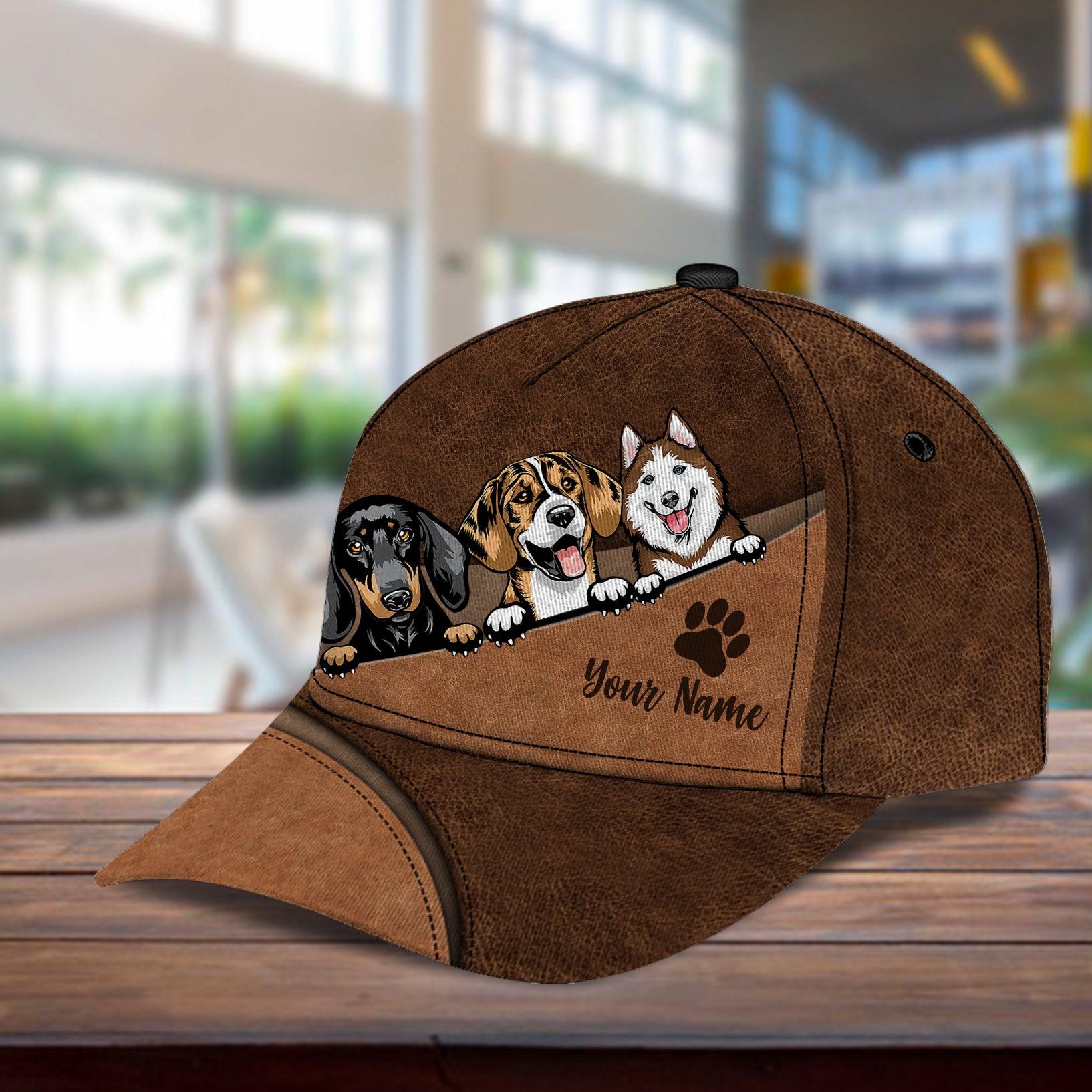 Dog All Brown Layers Personalized Cap, Personalized Gift for Dog Lovers, Dog Dad, Dog Mom Trucker Hats Custom Hats Gifts For Men & Women