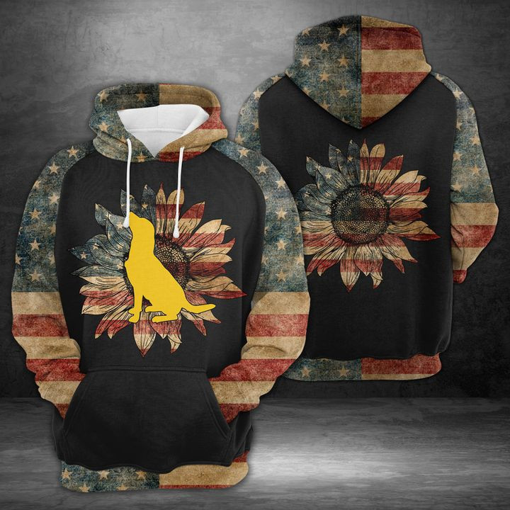 Dog American Flag 3D All Over Print Hoodie, Zip Hoodie