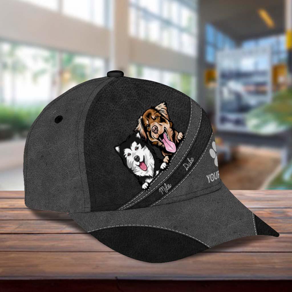 Dog Black Brown Personalized Cap, Personalized Gift for Dog Lovers, Dog Dad, Dog Mom Trucker Hats Custom Hats Gifts For Men & Women