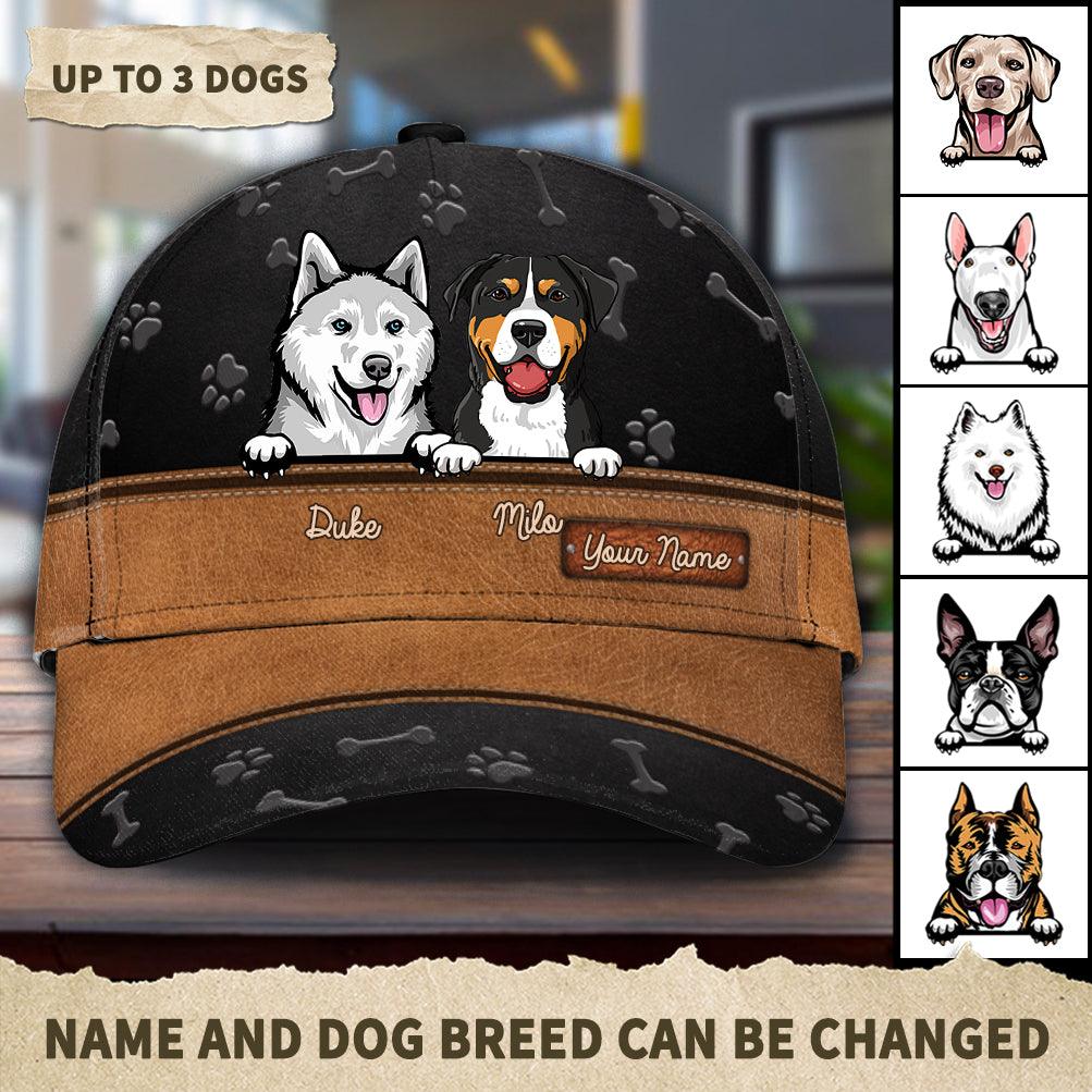 Dog Black Brown Personalized Cap, Personalized Gift for Dog Lovers, Dog Dad, Dog Mom Trucker Hats Custom Hats Gifts For Men & Women