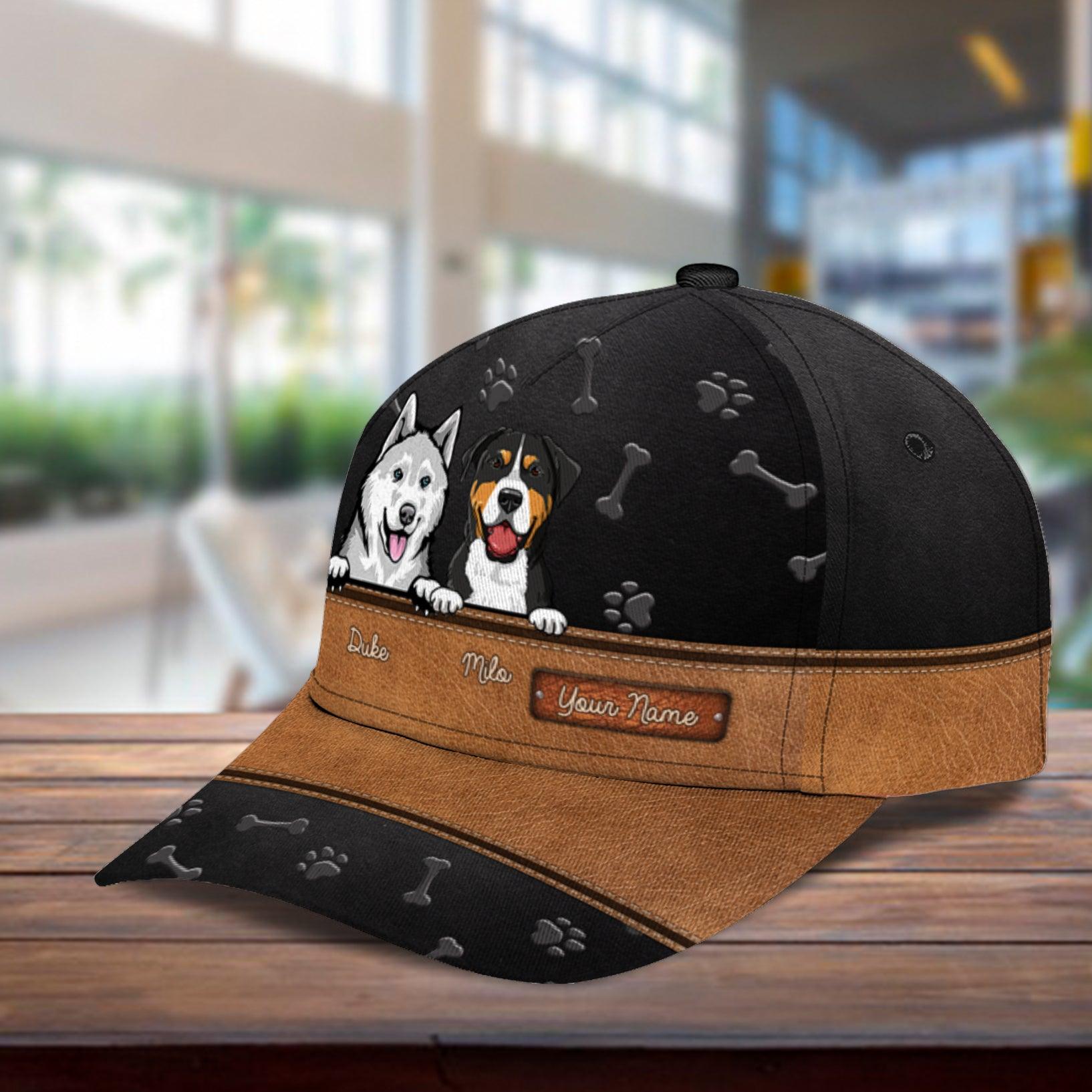 Dog Black Brown Personalized Cap, Personalized Gift for Dog Lovers, Dog Dad, Dog Mom Trucker Hats Custom Hats Gifts For Men & Women