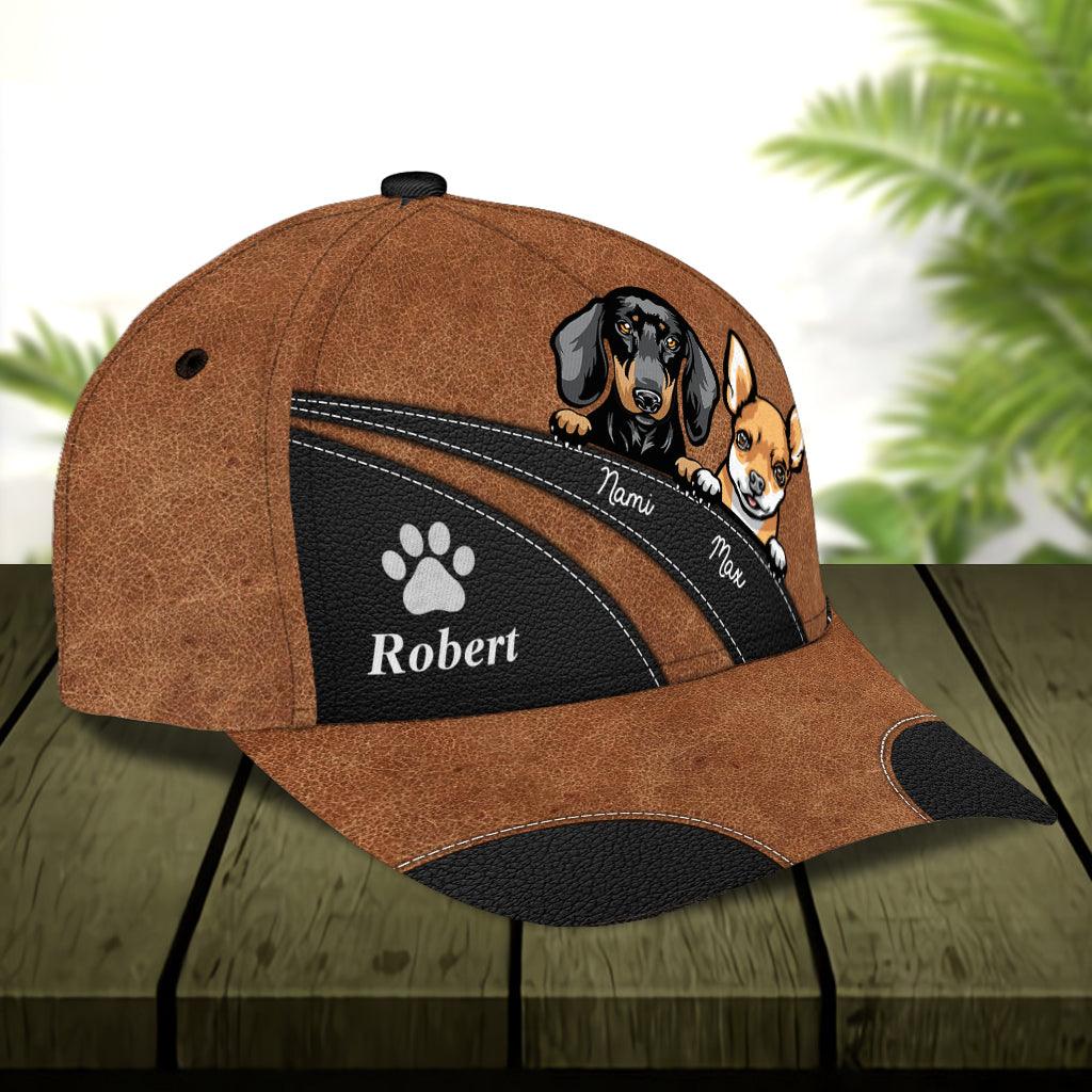 Dog Black Brown Personalized Cap, Personalized Gift for Dog Lovers, Dog Dad, Dog Mom Trucker Hats Custom Hats Gifts For Men & Women