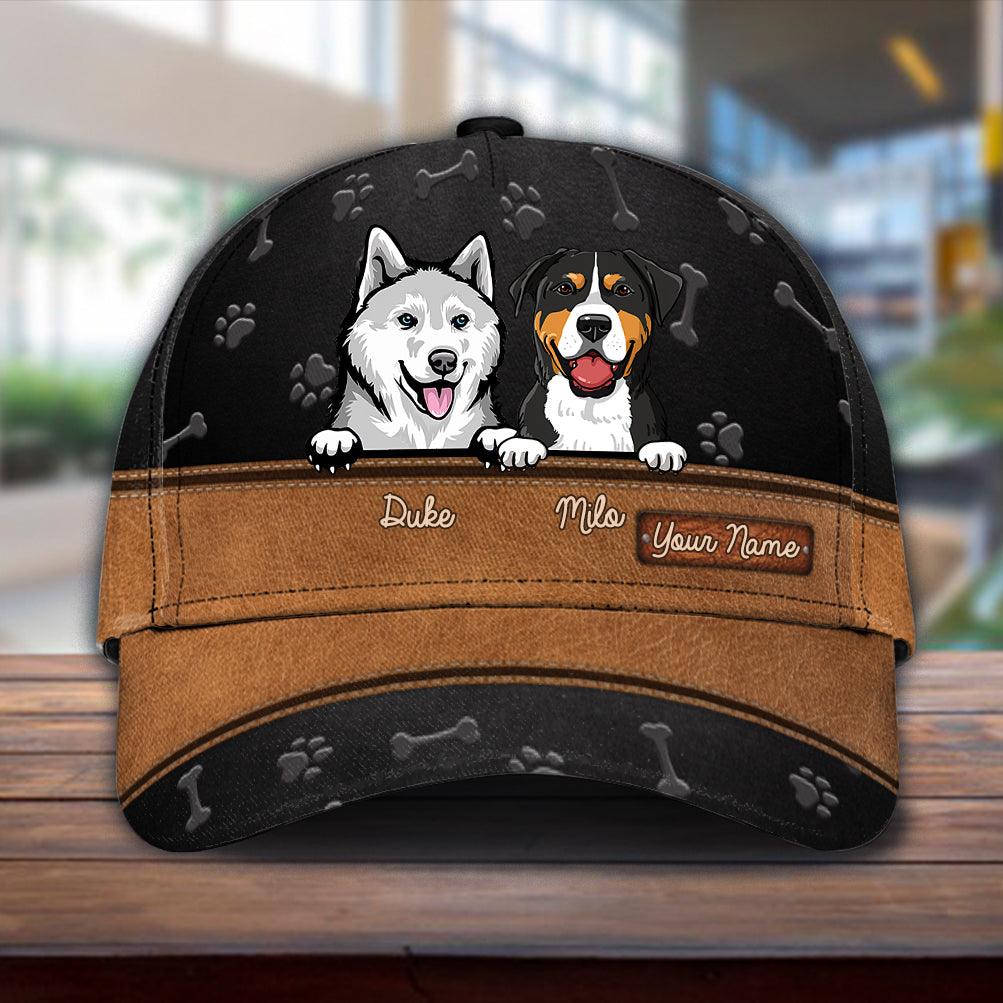 Dog Black Brown Personalized Cap, Personalized Gift for Dog Lovers, Dog Dad, Dog Mom Trucker Hats Custom Hats Gifts For Men & Women