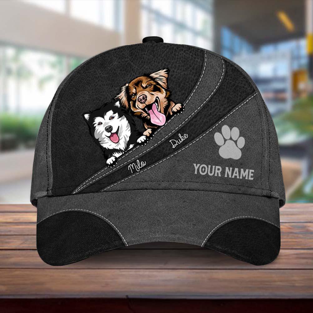 Dog Black Brown Personalized Cap, Personalized Gift for Dog Lovers, Dog Dad, Dog Mom Trucker Hats Custom Hats Gifts For Men & Women