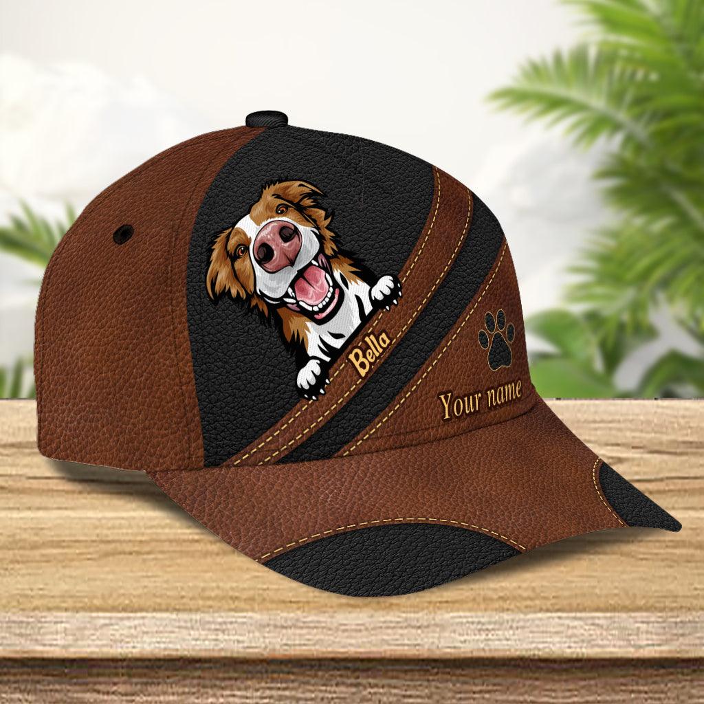 Dog Black Brown Personalized Cap, Personalized Gift for Dog Lovers, Dog Dad, Dog Mom Trucker Hats Custom Hats Gifts For Men & Women