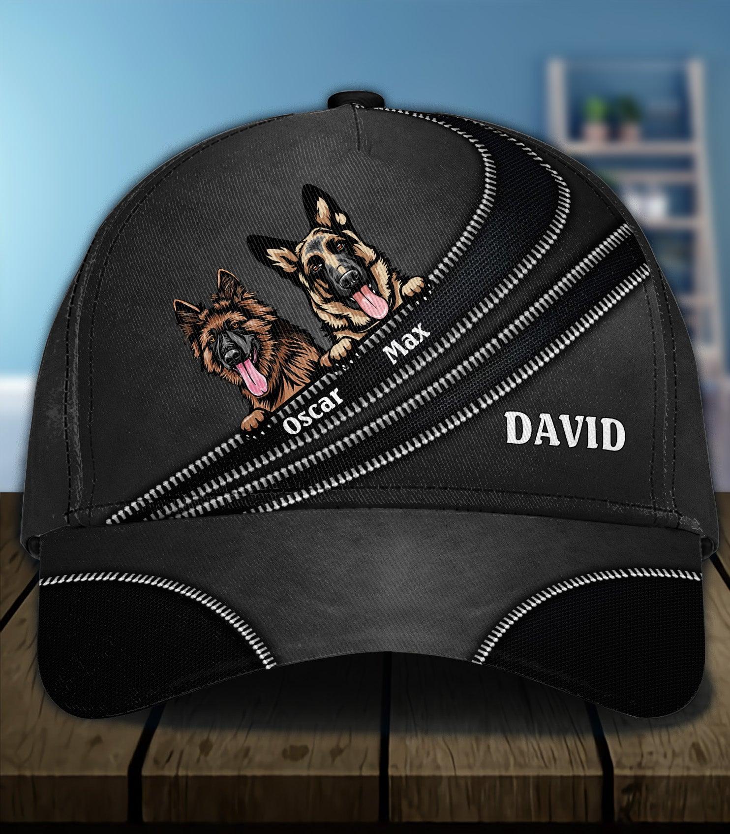 Dog Black Layers Personalized Cap, Personalized Gift for Dog Lovers, Dog Dad, Dog Mom Trucker Hats Custom Hats Gifts For Men & Women