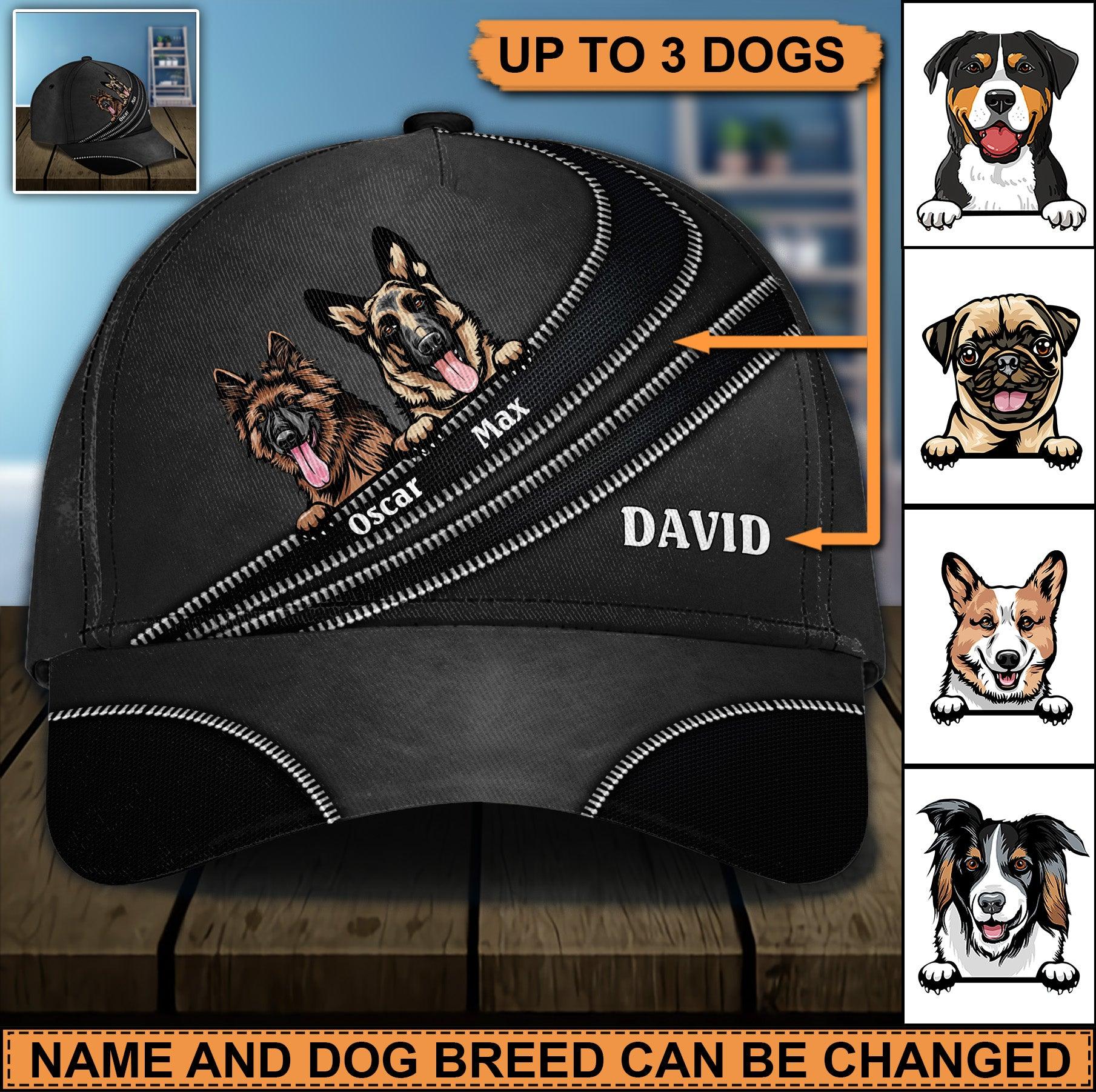 Dog Black Layers Personalized Cap, Personalized Gift for Dog Lovers, Dog Dad, Dog Mom Trucker Hats Custom Hats Gifts For Men & Women