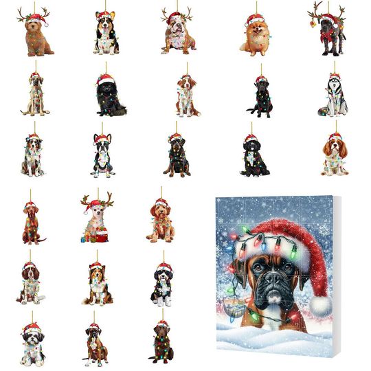 Dog Breed Advent Calendar 2025, 24 Day Countdown Dog Figurines : Vintage Christmas Ornament Countdown - Image 20