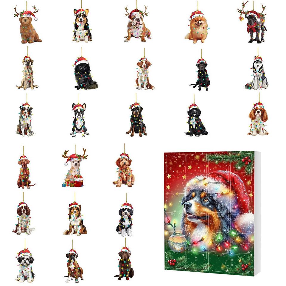 Dog Breed Advent Calendar 2025, 24 Day Countdown Dog Figurines : Vintage Christmas Ornament Countdown - Image 9