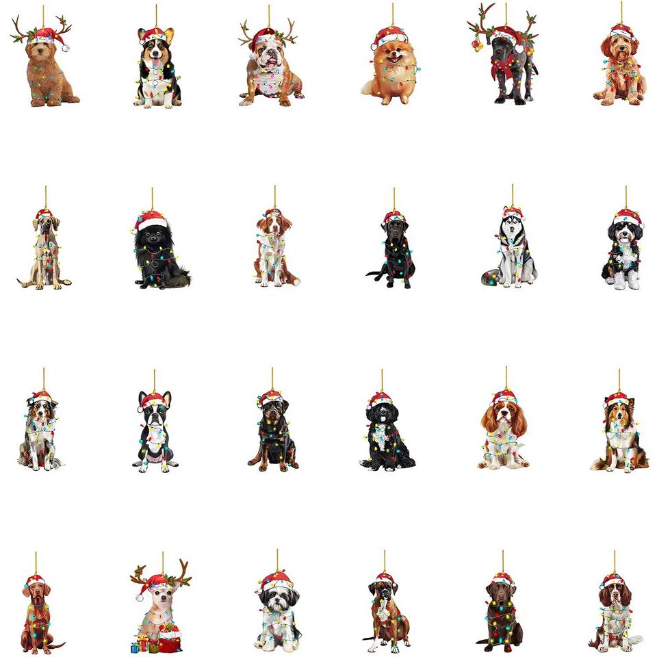 Dog Breed Advent Calendar 2025, 24 Day Countdown Dog Figurines : Vintage Christmas Ornament Countdown - Image 4