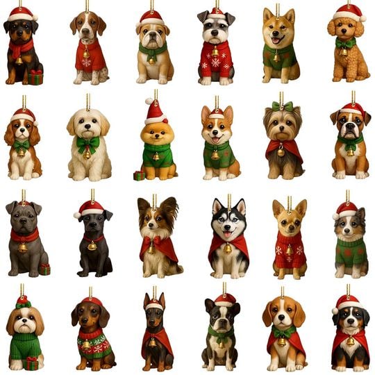 Dog Breeds Advent Calendar 2025, 24 Day Dogs Figurines With 6 Style Box: Vintage Christmas Ornament Countdown - Image 17