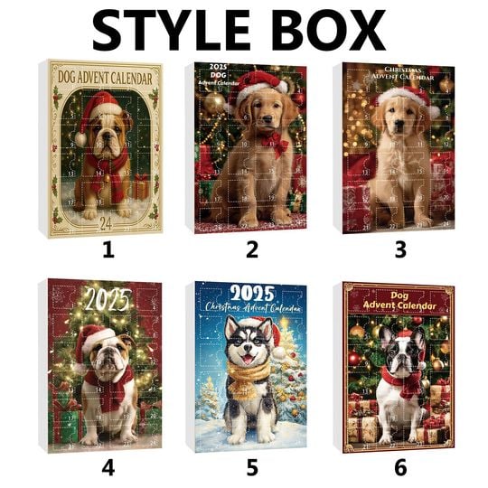 Dog Breeds Advent Calendar 2025, 24 Day Dogs Figurines With 6 Style Box: Vintage Christmas Ornament Countdown - Image 16