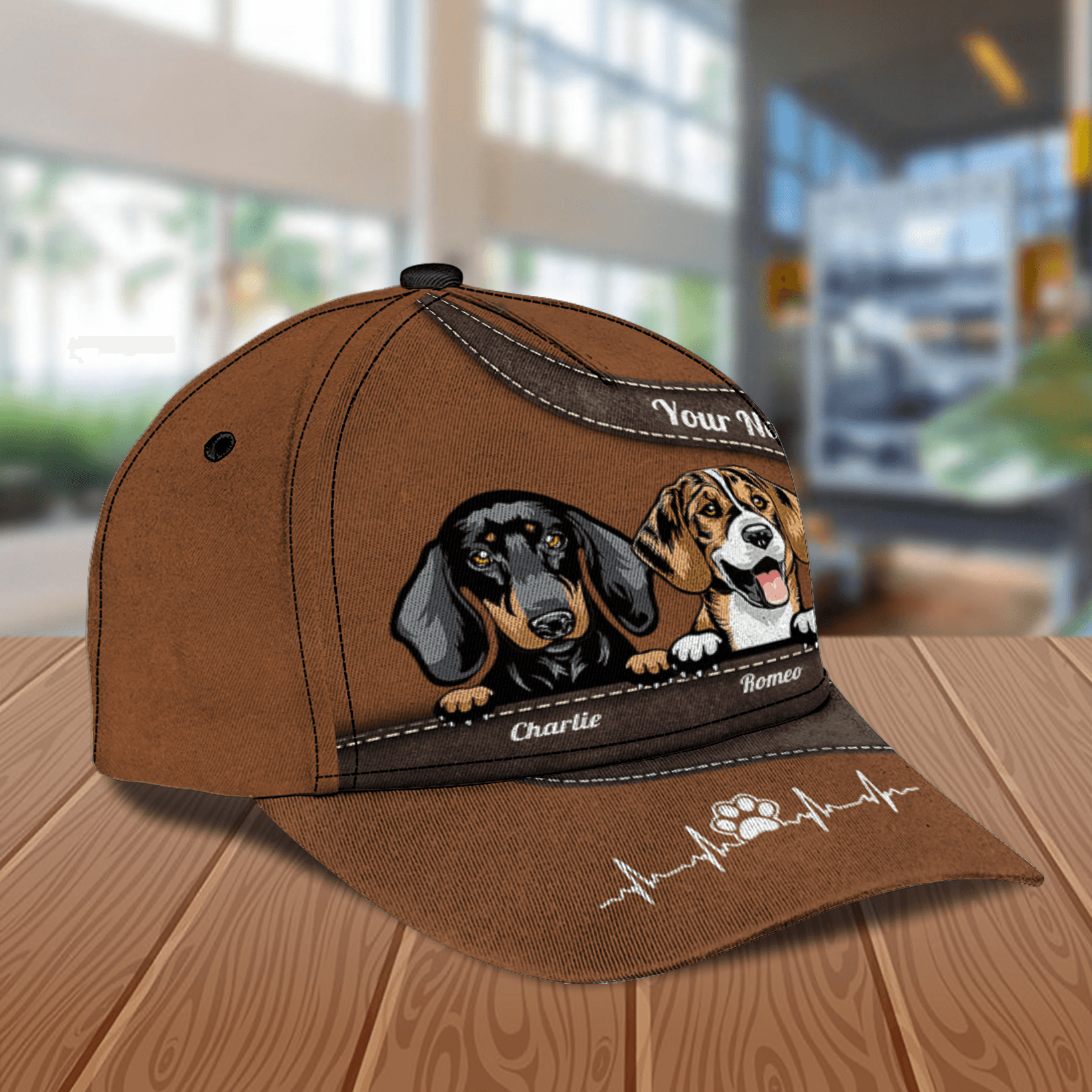 Dog Brown Border Personalized Cap, Personalized Gift for Dog Lovers, Dog Dad, Dog Mom Trucker Hats Custom Hats Gifts For Men & Women