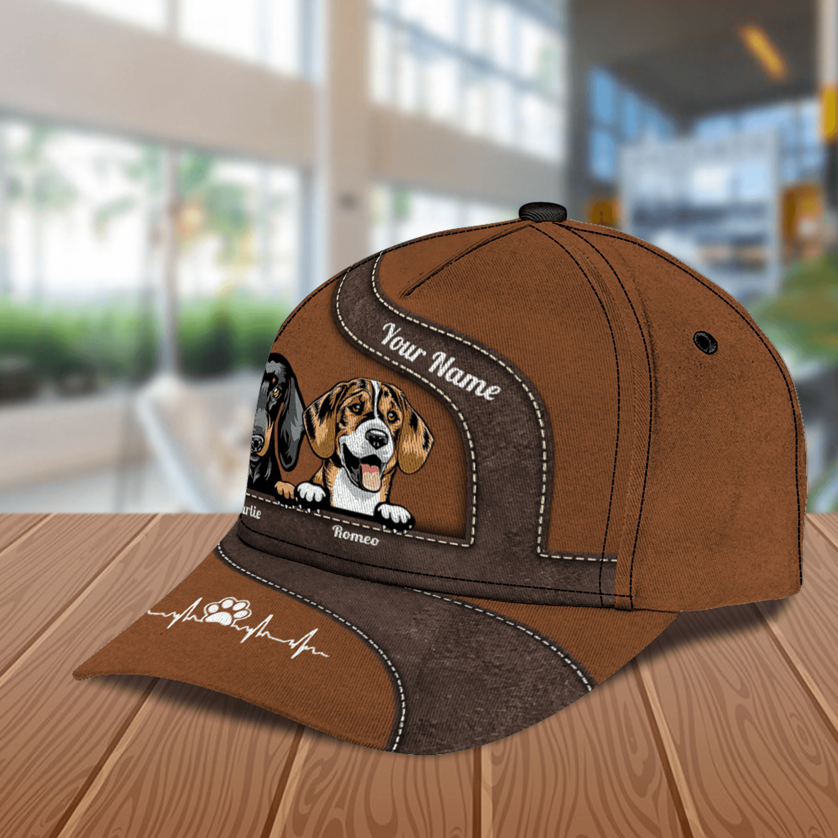 Dog Brown Border Personalized Cap, Personalized Gift for Dog Lovers, Dog Dad, Dog Mom Trucker Hats Custom Hats Gifts For Men & Women