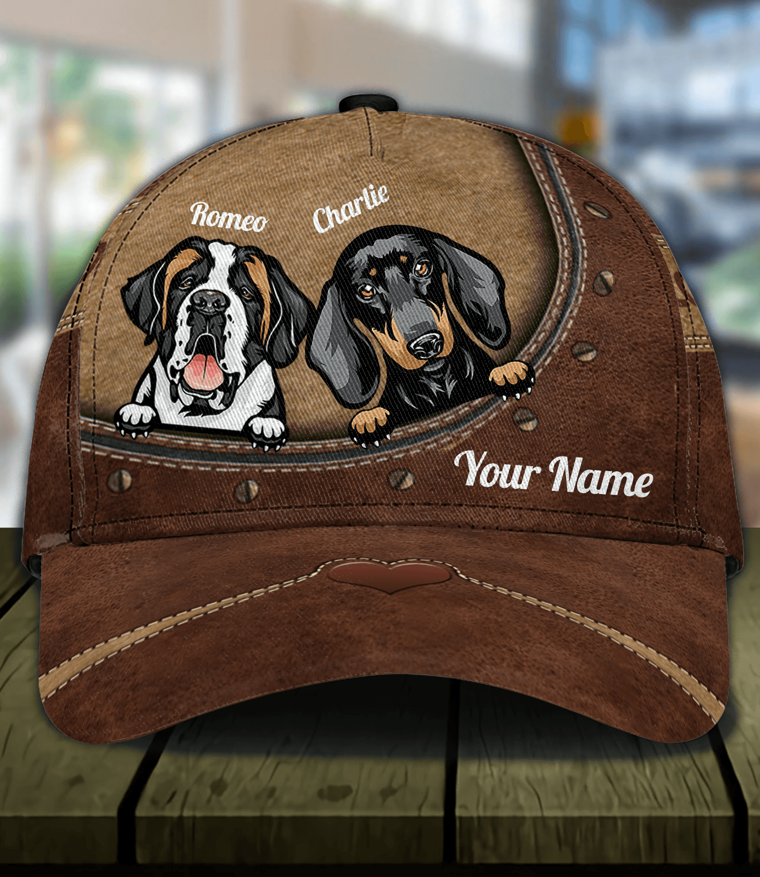 Dog Brown Buttons Personalized Classic Cap, Personalized Gift for Dog Lovers, Dog Dad, Dog Mom Trucker Hats Custom Hats Gifts For Men & Women