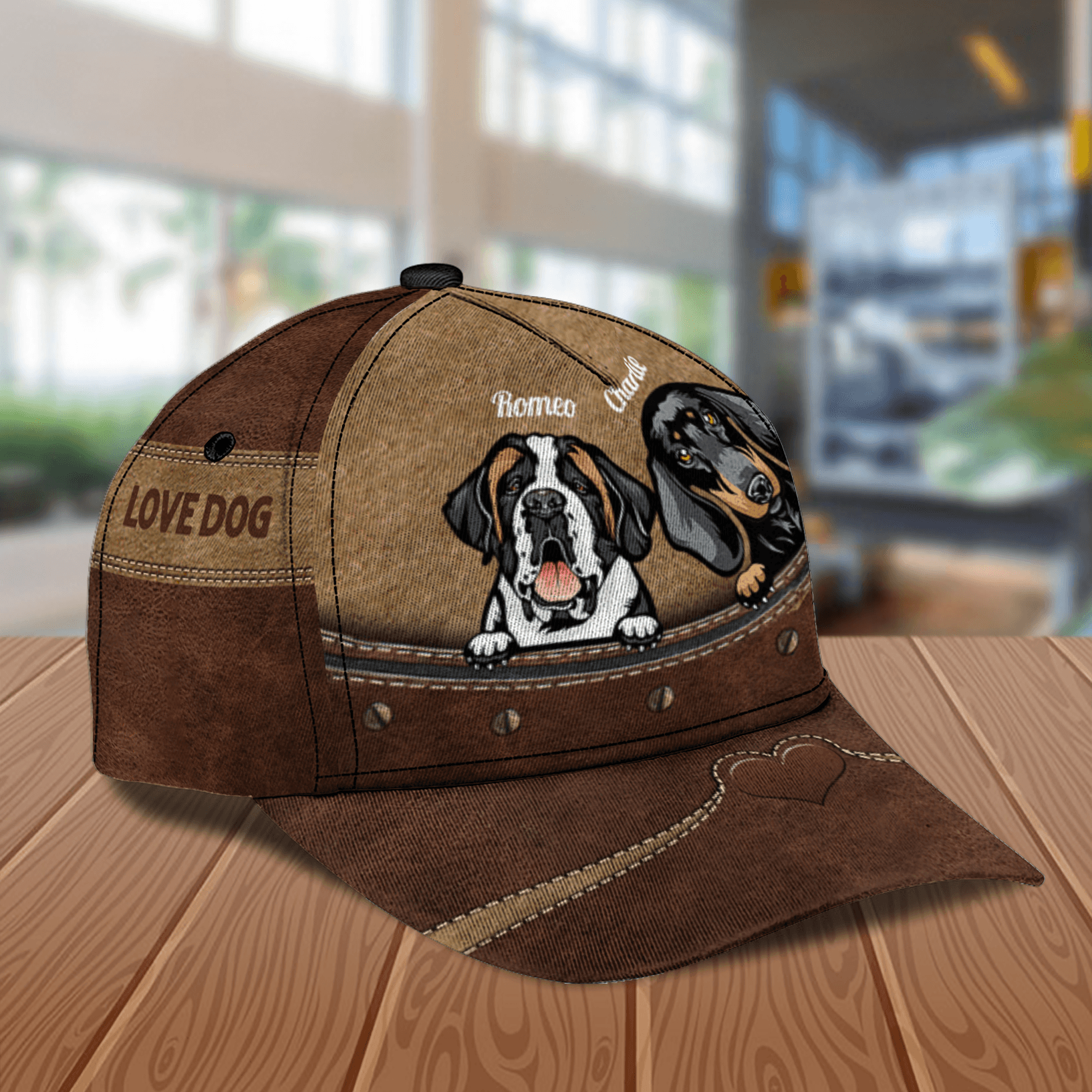 Dog Brown Buttons Personalized Classic Cap, Personalized Gift for Dog Lovers, Dog Dad, Dog Mom Trucker Hats Custom Hats Gifts For Men & Women