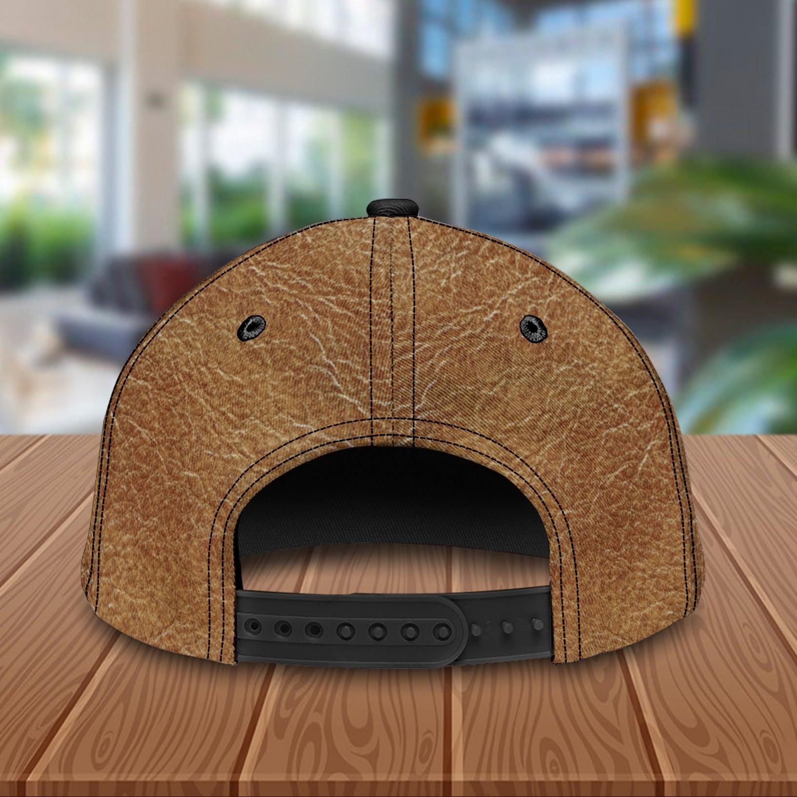 Dog Brown Curves And Floral Pattern Personalized Classic Cap, Personalized Gift for Dog Lovers, Dog Dad, Dog Mom Trucker Hats Custom Hats Gifts For Men & Women