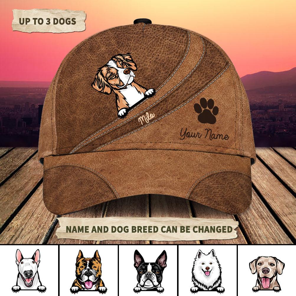 Dog Brown Curves And Paw Personalized Classic Cap, Personalized Gift for Dog Lovers, Dog Dad, Dog Mom Trucker Hats Custom Hats Gifts For Men & Women