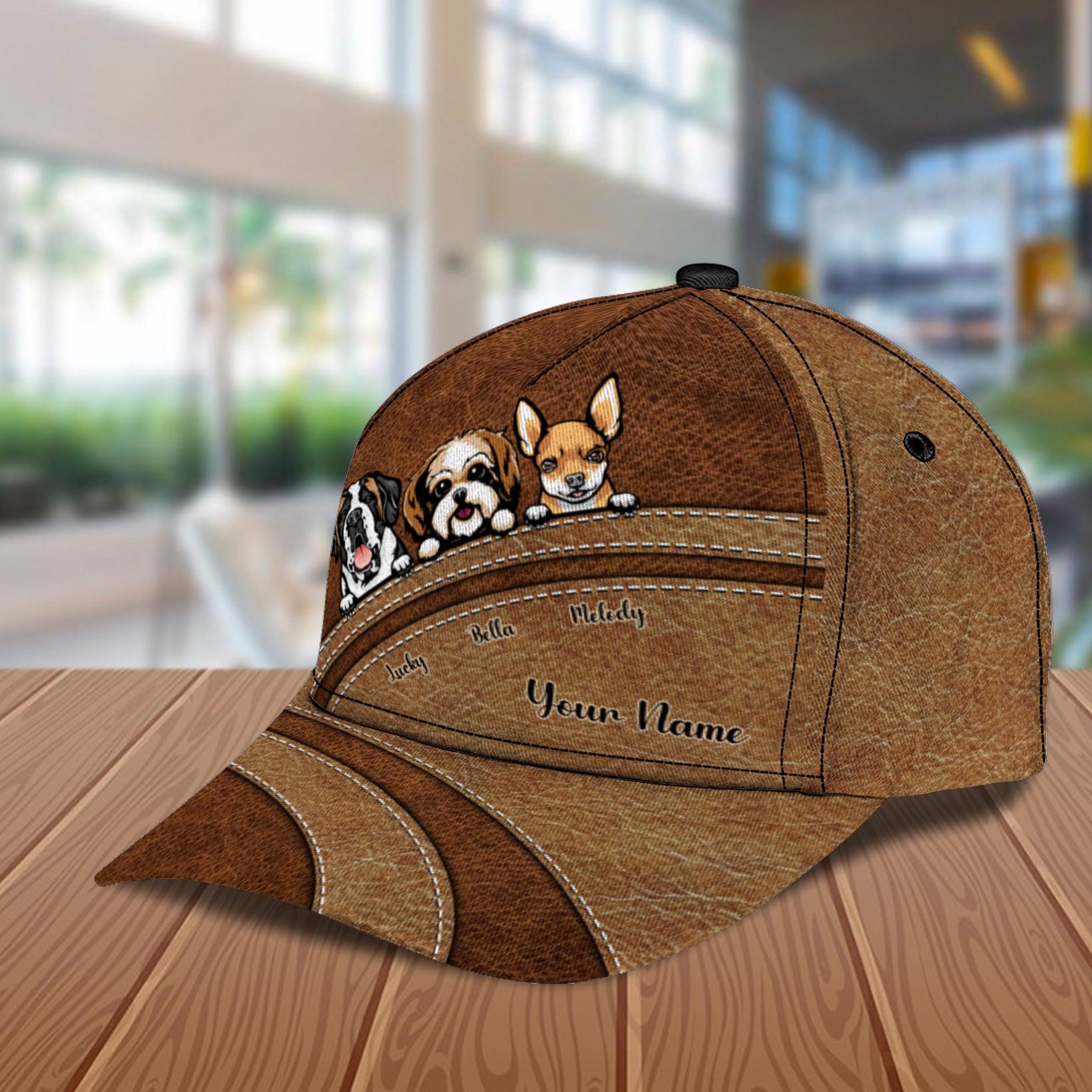 Dog Brown Curves Pattern Personalized Classic Cap, Personalized Gift for Dog Lovers, Dog Dad, Dog Mom Trucker Hats Custom Hats Gifts For Men & Women