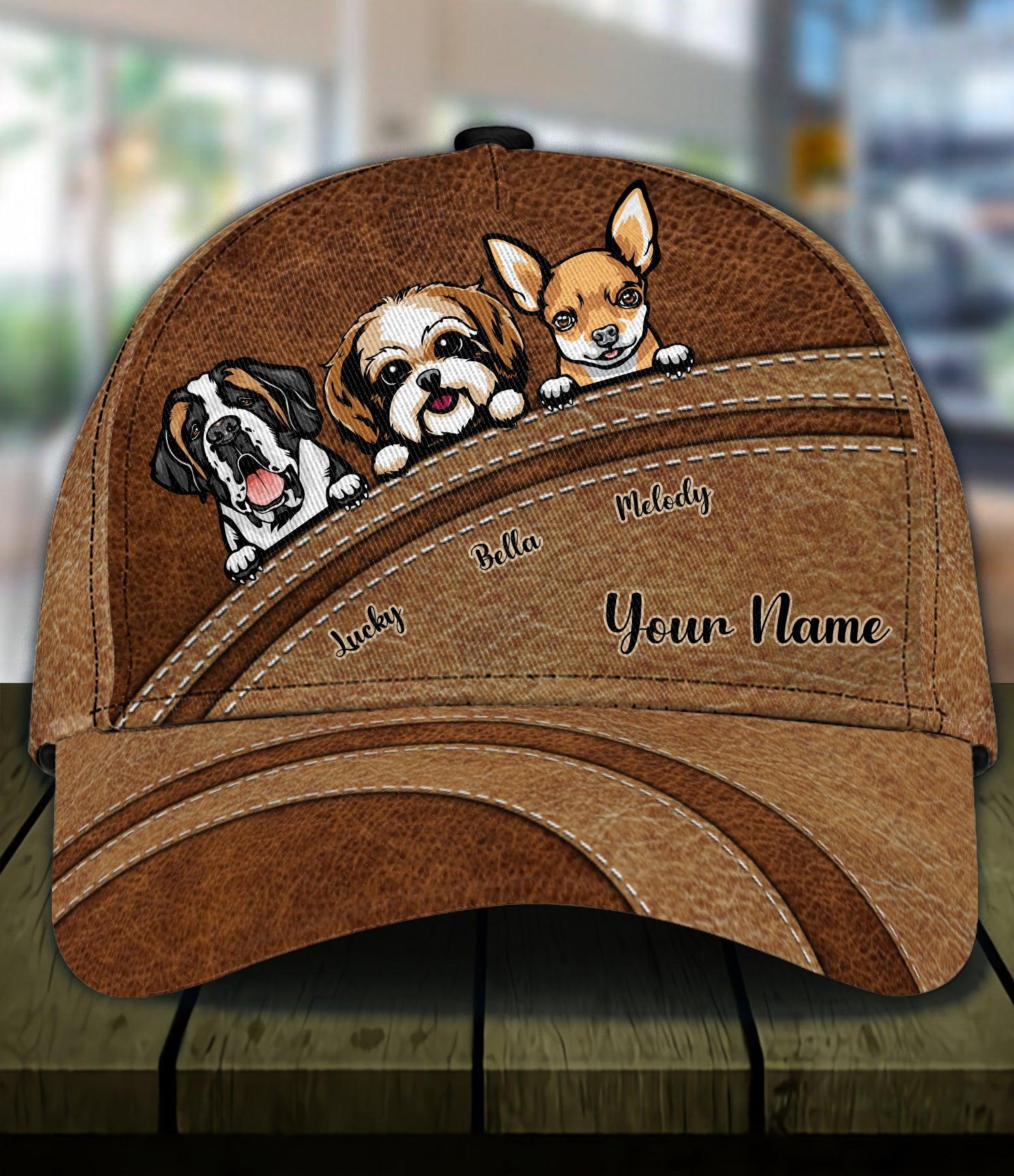 Dog Brown Curves Pattern Personalized Classic Cap, Personalized Gift for Dog Lovers, Dog Dad, Dog Mom Trucker Hats Custom Hats Gifts For Men & Women