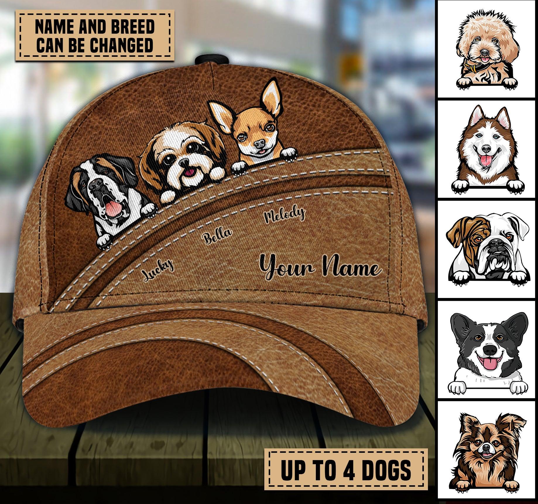 Dog Brown Curves Pattern Personalized Classic Cap, Personalized Gift for Dog Lovers, Dog Dad, Dog Mom Trucker Hats Custom Hats Gifts For Men & Women