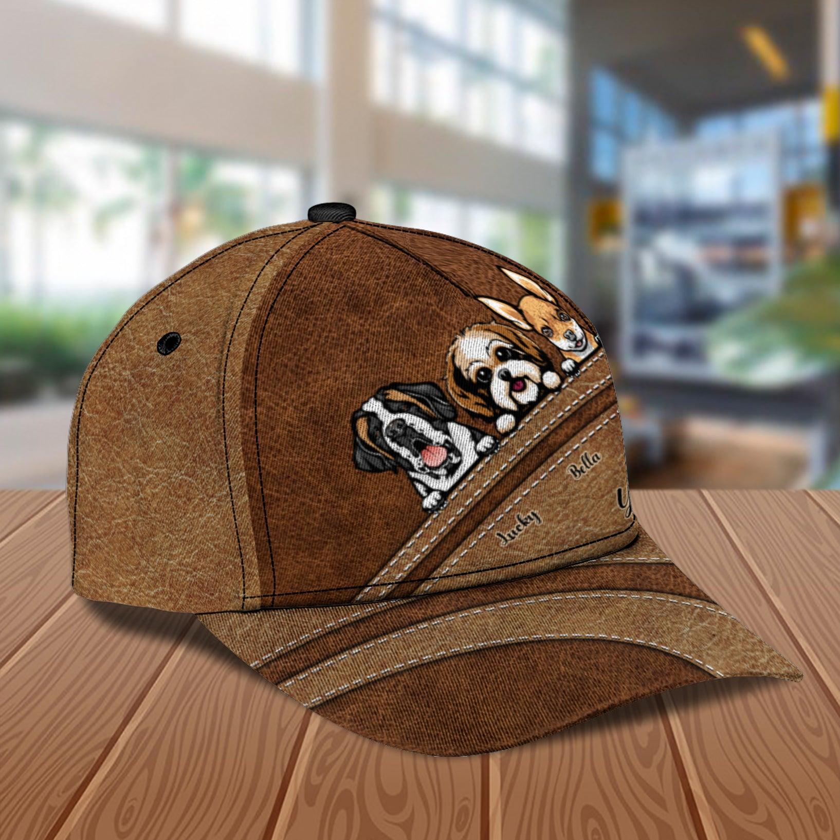 Dog Brown Curves Pattern Personalized Classic Cap, Personalized Gift for Dog Lovers, Dog Dad, Dog Mom Trucker Hats Custom Hats Gifts For Men & Women
