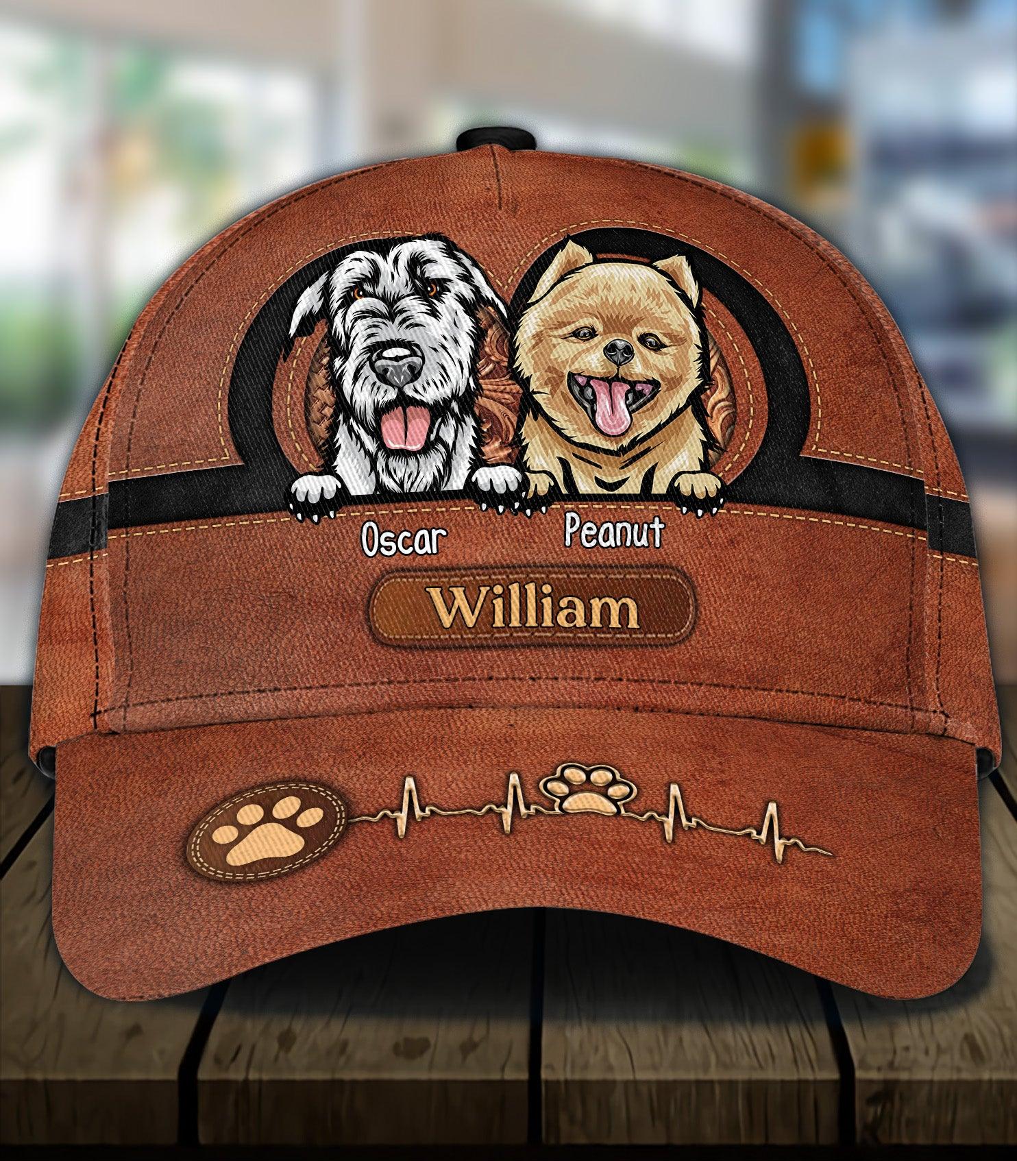 Dog Brown Heart  Personalized Cap, Personalized Gift for Dog Lovers, Dog Dad, Dog Mom Trucker Hats Custom Hats Gifts For Men & Women