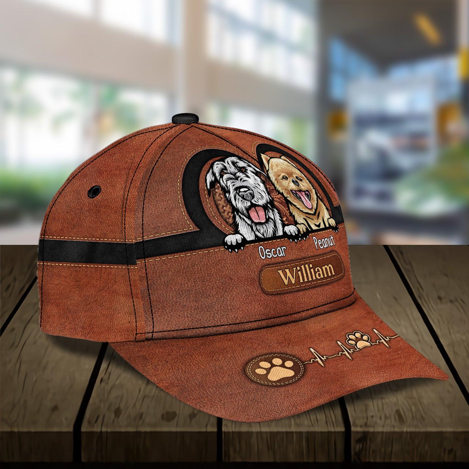 Dog Brown Heart  Personalized Cap, Personalized Gift for Dog Lovers, Dog Dad, Dog Mom Trucker Hats Custom Hats Gifts For Men & Women