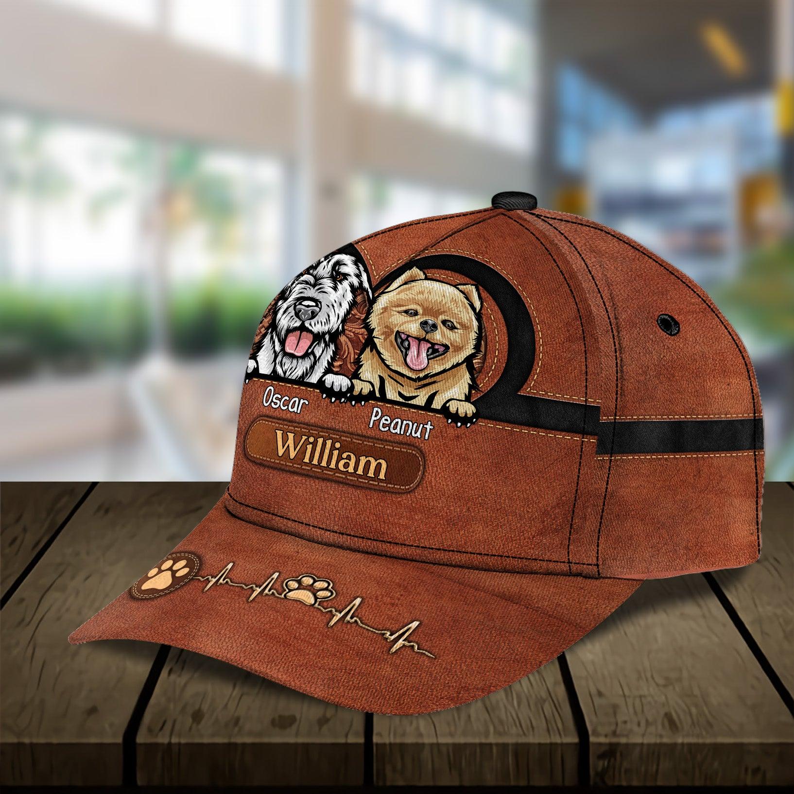 Dog Brown Heart  Personalized Cap, Personalized Gift for Dog Lovers, Dog Dad, Dog Mom Trucker Hats Custom Hats Gifts For Men & Women