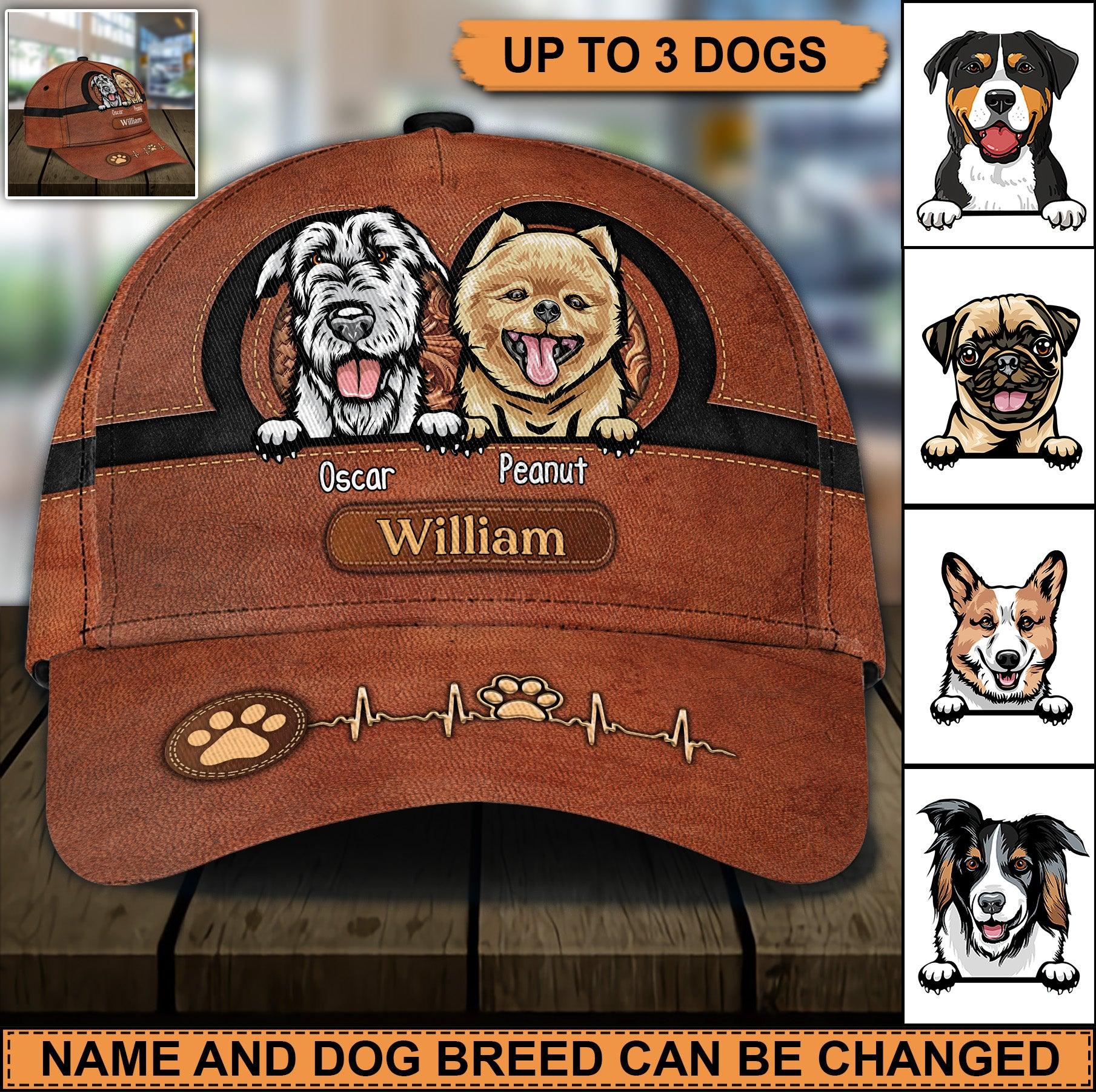 Dog Brown Heart  Personalized Cap, Personalized Gift for Dog Lovers, Dog Dad, Dog Mom Trucker Hats Custom Hats Gifts For Men & Women