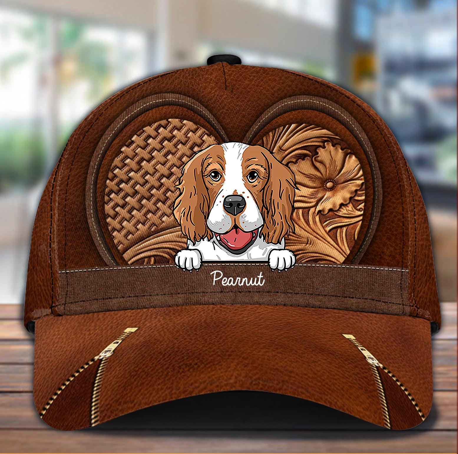 Dog Brown Heart Personalized Classic Cap, Personalized Gift for Dog Lovers, Dog Dad, Dog Mom Trucker Hats Custom Hats Gifts For Men & Women