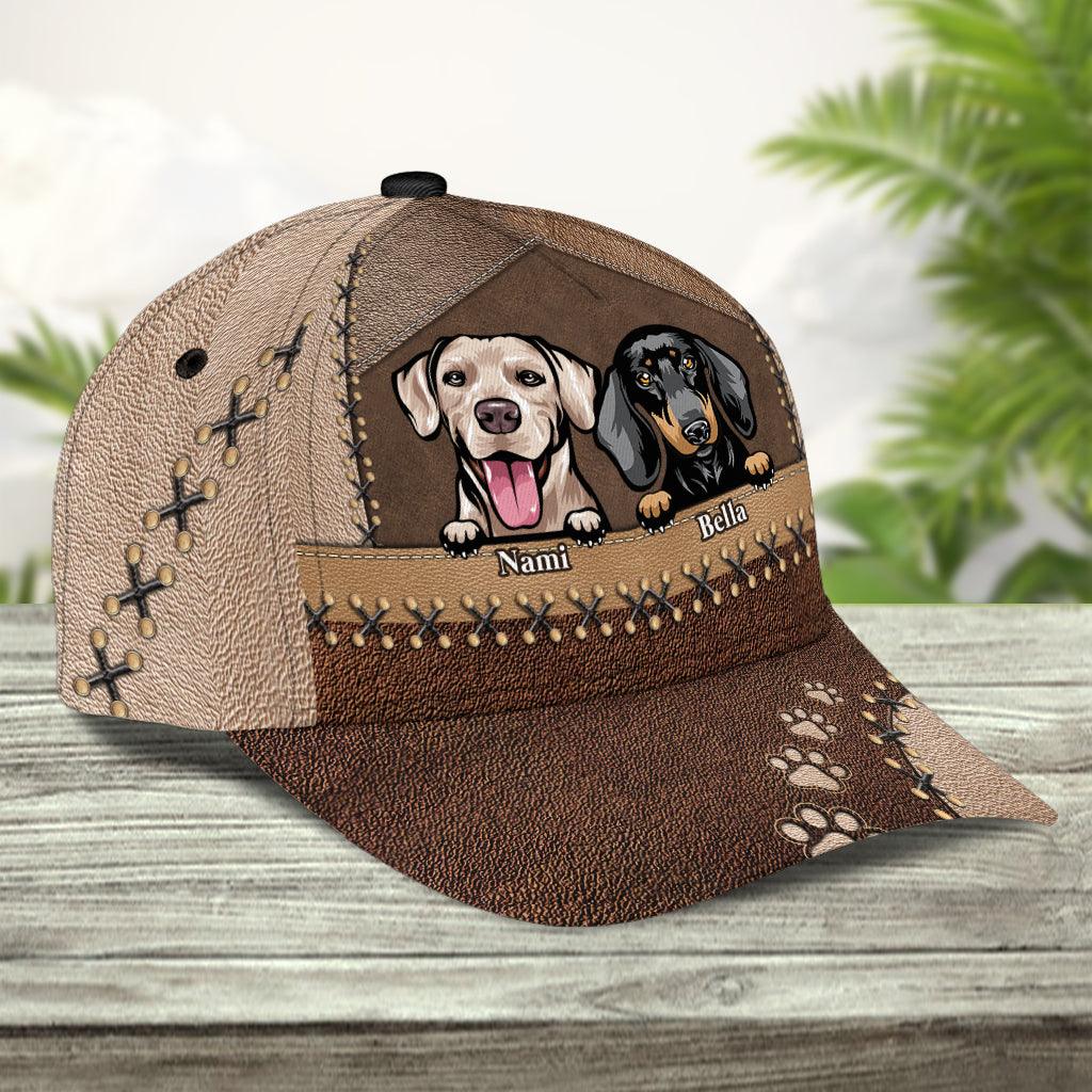 Dog Brown Layers Personalized Cap, Personalized Gift for Dog Lovers, Dog Dad, Dog Mom Trucker Hats Custom Hats Gifts For Men & Women
