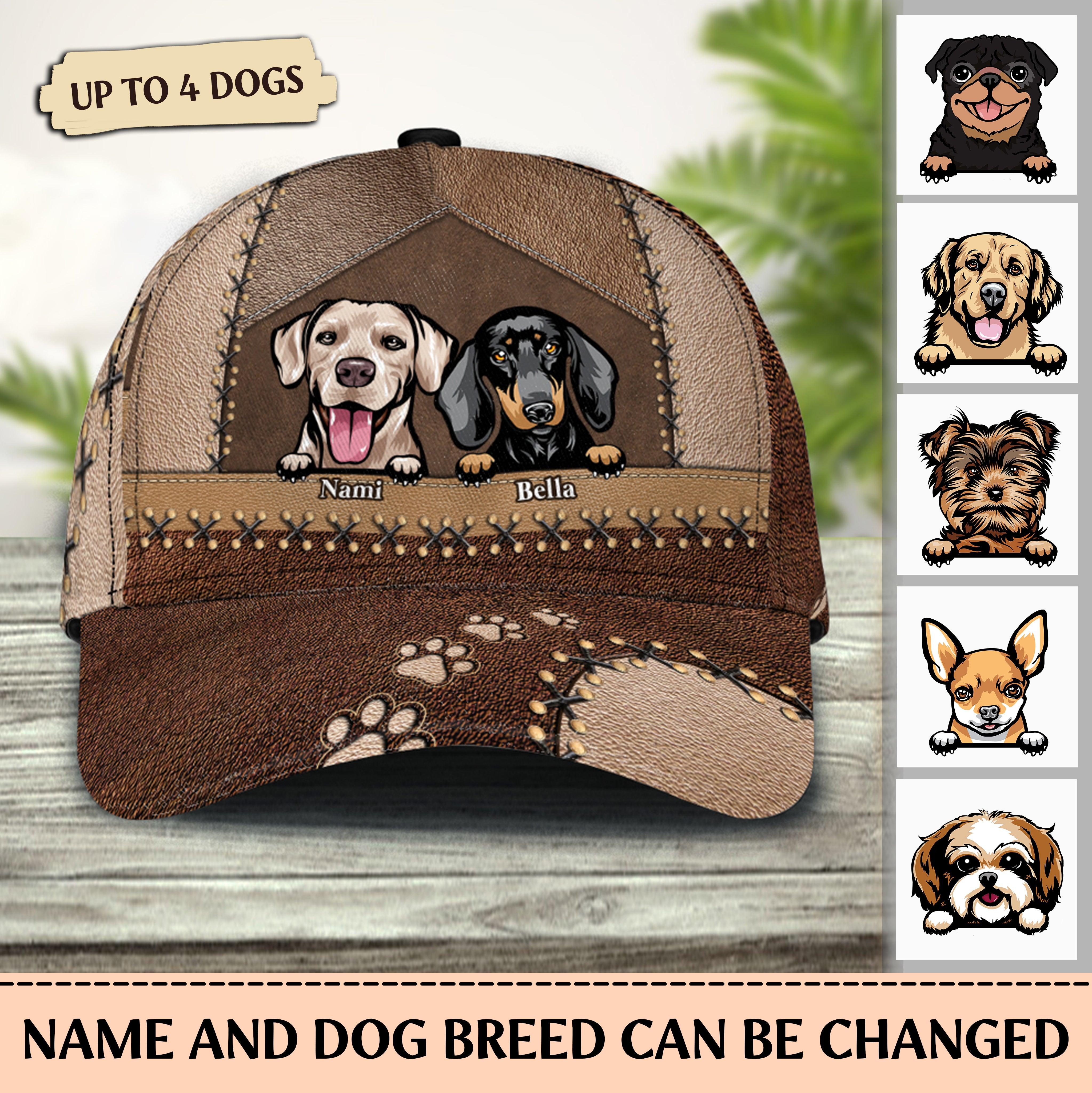 Dog Brown Layers Personalized Cap, Personalized Gift for Dog Lovers, Dog Dad, Dog Mom Trucker Hats Custom Hats Gifts For Men & Women