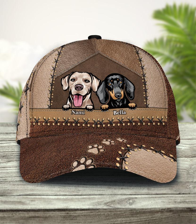 Dog Brown Layers Personalized Cap, Personalized Gift for Dog Lovers, Dog Dad, Dog Mom Trucker Hats Custom Hats Gifts For Men & Women