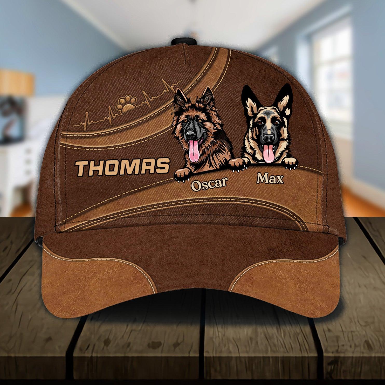 Dog Brown Pattern Personalized Classic Cap, Personalized Gift for Dog Lovers, Dog Dad, Dog Mom Trucker Hats Custom Hats Gifts For Men & Women