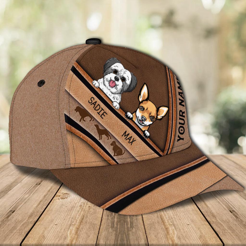 Dog Brown Pattern Personalized Classic Cap, Personalized Gift for Dog Lovers, Dog Dad, Dog Mom Trucker Hats Custom Hats Gifts For Men & Women