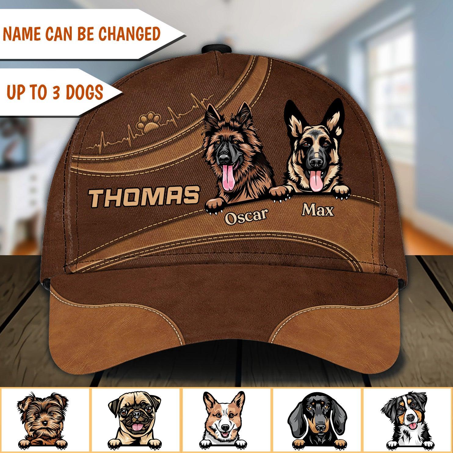 Dog Brown Pattern Personalized Classic Cap, Personalized Gift for Dog Lovers, Dog Dad, Dog Mom Trucker Hats Custom Hats Gifts For Men & Women