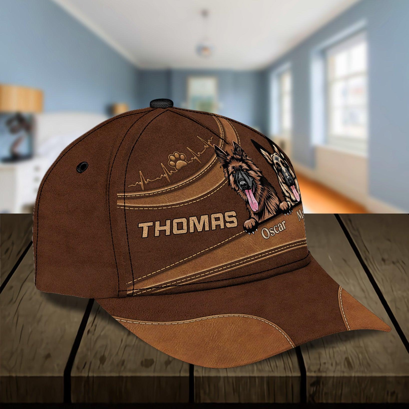 Dog Brown Pattern Personalized Classic Cap, Personalized Gift for Dog Lovers, Dog Dad, Dog Mom Trucker Hats Custom Hats Gifts For Men & Women