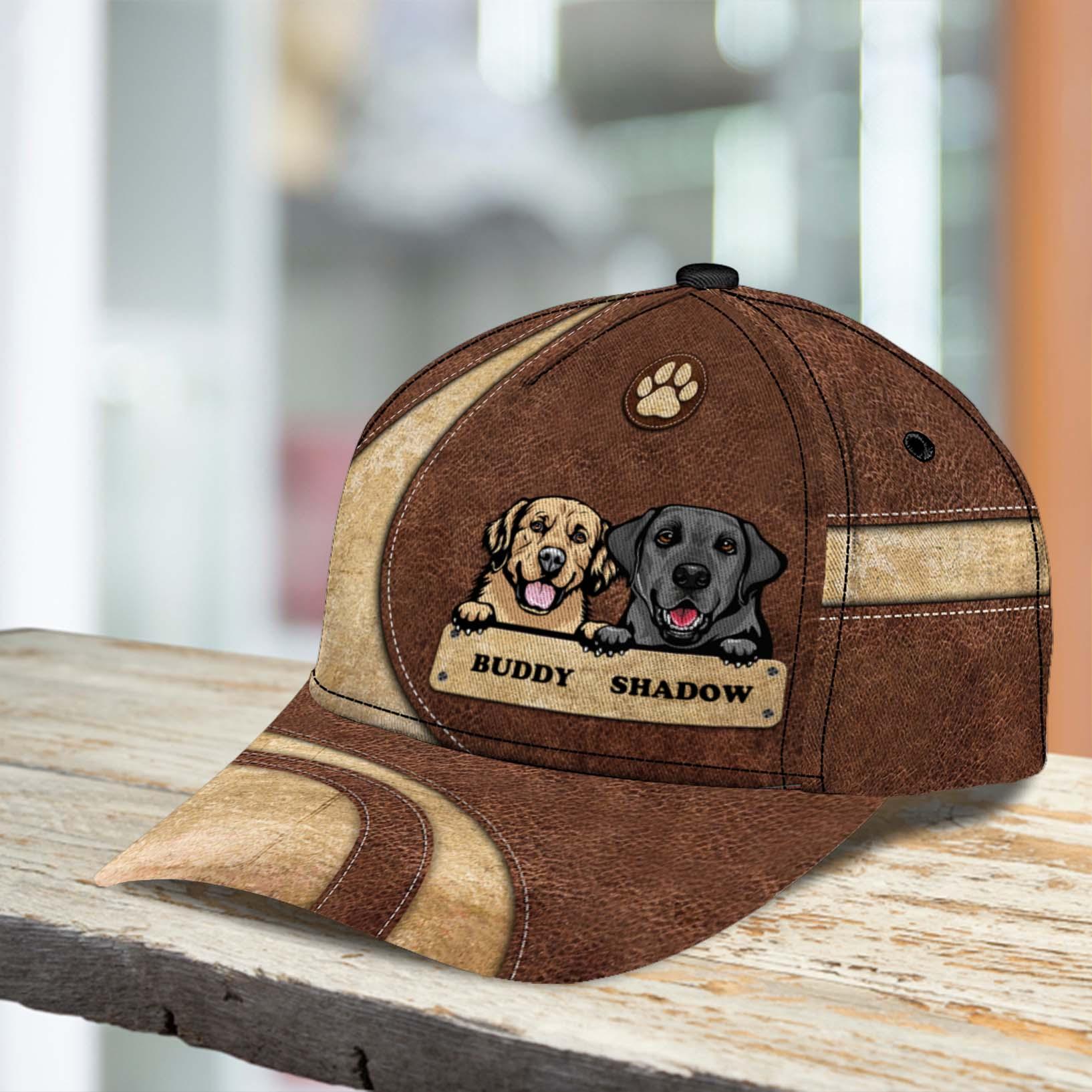 Dog Brown Pattern Personalized Classic Cap, Personalized Gift for Dog Lovers, Dog Dad, Dog Mom Trucker Hats Custom Hats Gifts For Men & Women