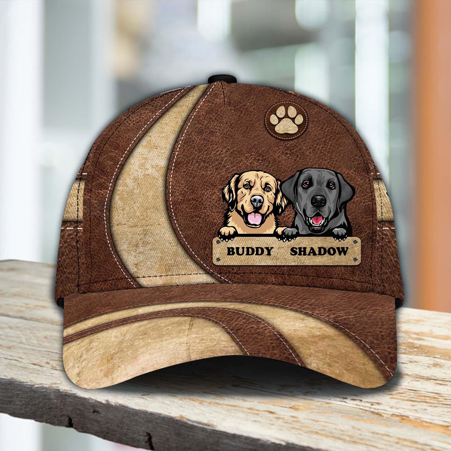 Dog Brown Pattern Personalized Classic Cap, Personalized Gift for Dog Lovers, Dog Dad, Dog Mom Trucker Hats Custom Hats Gifts For Men & Women