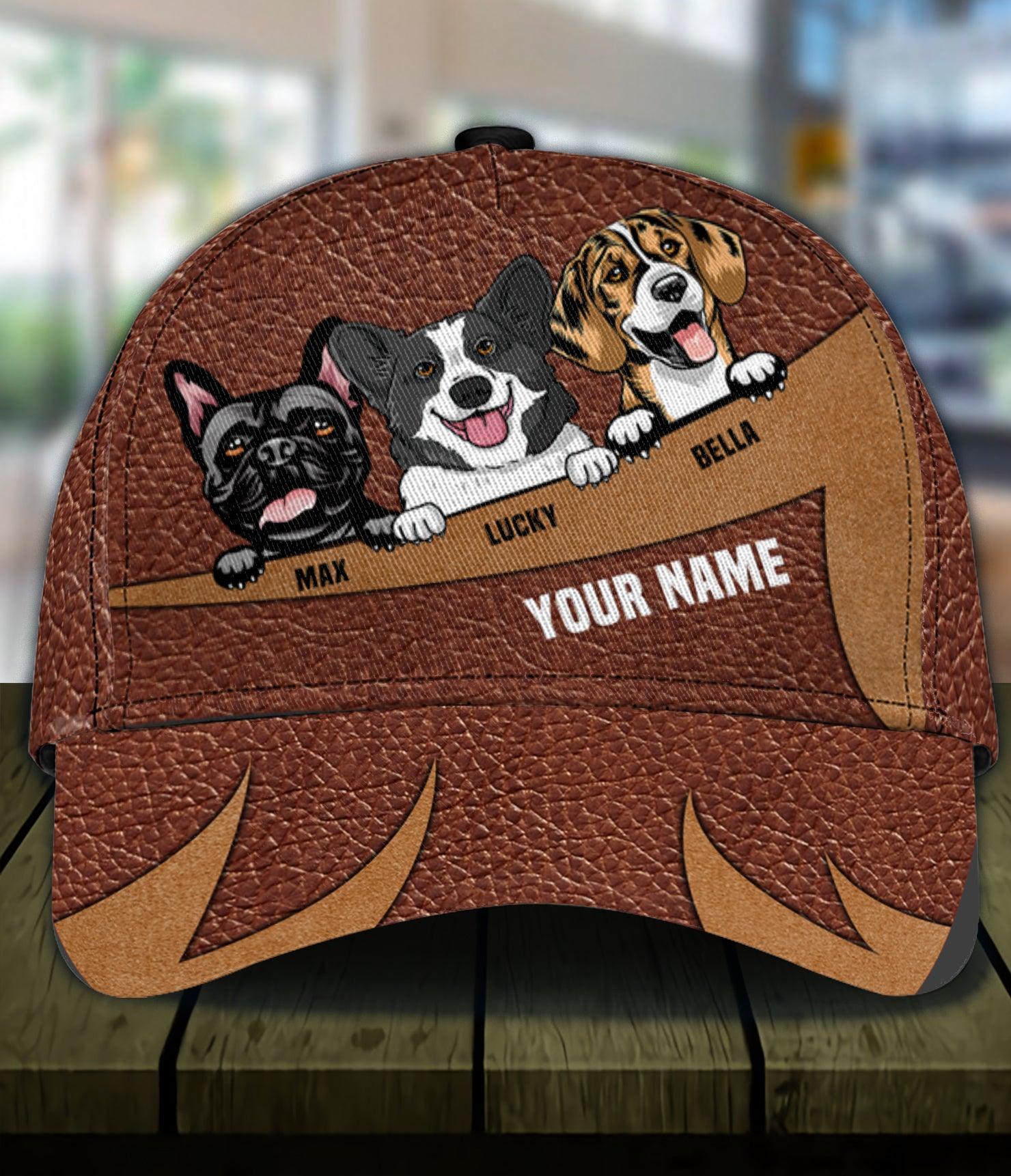 Dog Brown Personalized Cap, Personalized Gift for Dog Lovers, Dog Dad, Dog Mom Trucker Hats Custom Hats Gifts For Men & Women