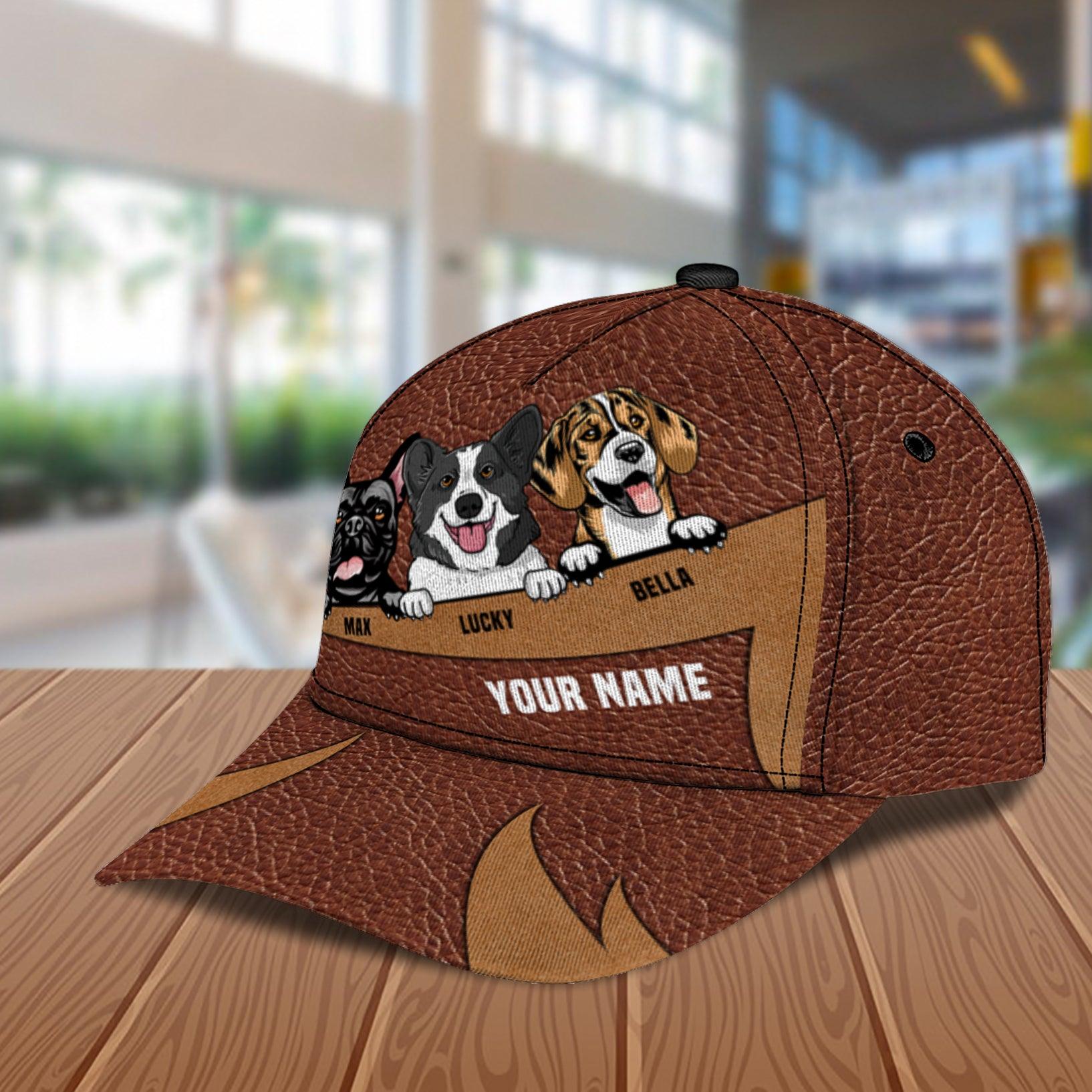 Dog Brown Personalized Cap, Personalized Gift for Dog Lovers, Dog Dad, Dog Mom Trucker Hats Custom Hats Gifts For Men & Women