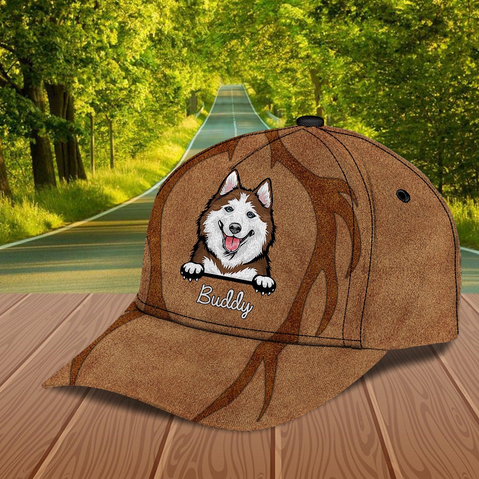 Dog Brown Root Pattern Personalized Classic Cap, Personalized Gift for Dog Lovers, Dog Dad, Dog Mom Trucker Hats Custom Hats Gifts For Men & Women