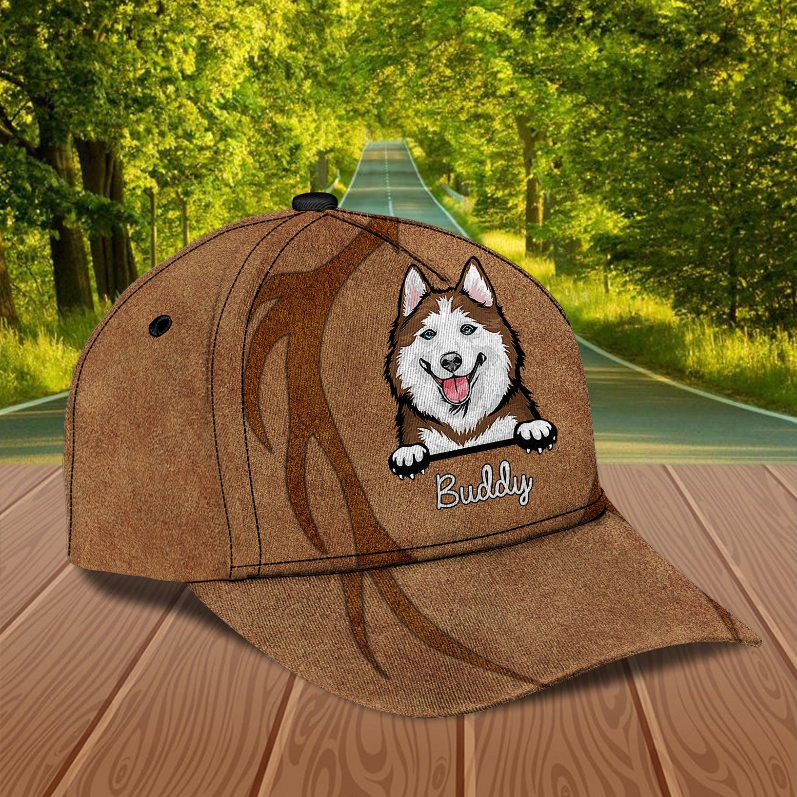 Dog Brown Root Pattern Personalized Classic Cap, Personalized Gift for Dog Lovers, Dog Dad, Dog Mom Trucker Hats Custom Hats Gifts For Men & Women