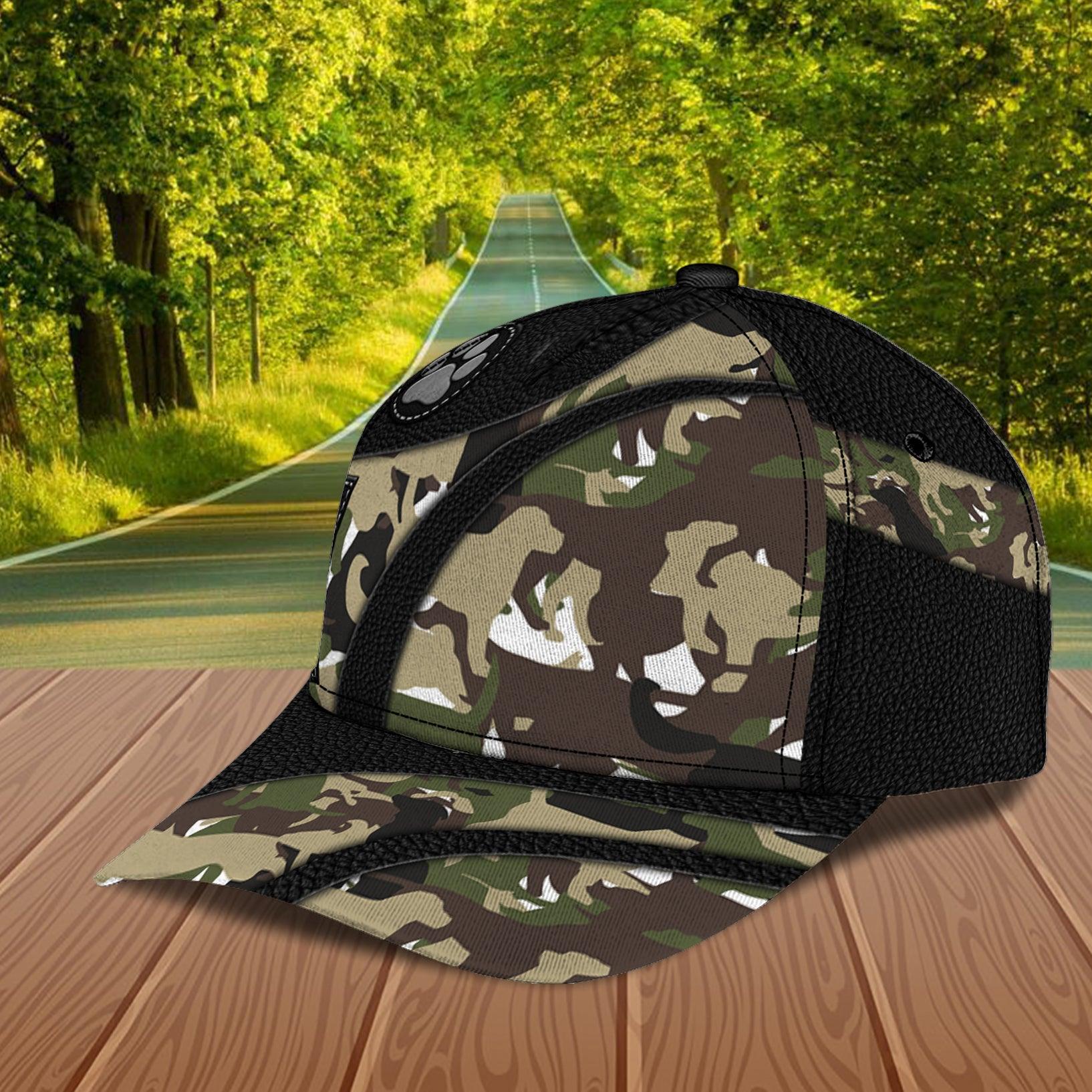 Dog Camo Pattern Personalized Classic Cap, Personalized Gift for Dog Lovers, Dog Dad, Dog Mom Trucker Hats Custom Hats Gifts For Men & Women