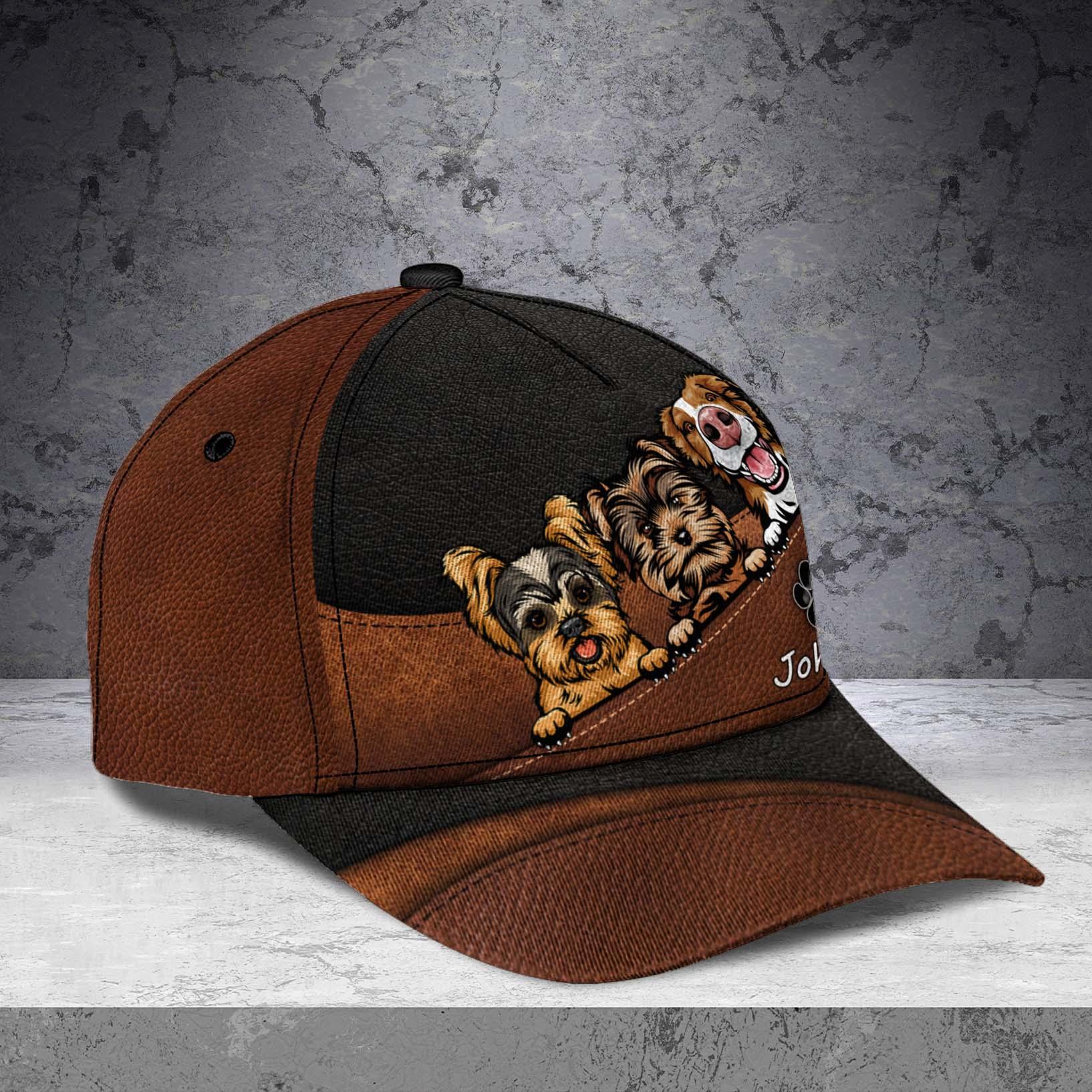 Dog Carbon Brown Personalized Cap, Personalized Gift for Dog Lovers, Dog Dad, Dog Mom Trucker Hats Custom Hats Gifts For Men & Women