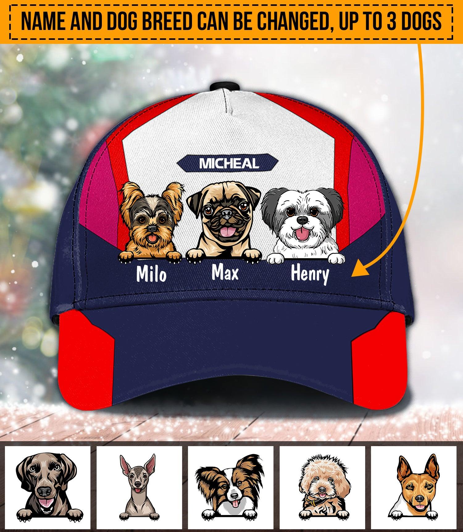 Dog Color Blocks Personalized Classic Cap, Personalized Gift for Dog Lovers, Dog Dad, Dog Mom Trucker Hats Custom Hats Gifts For Men & Women