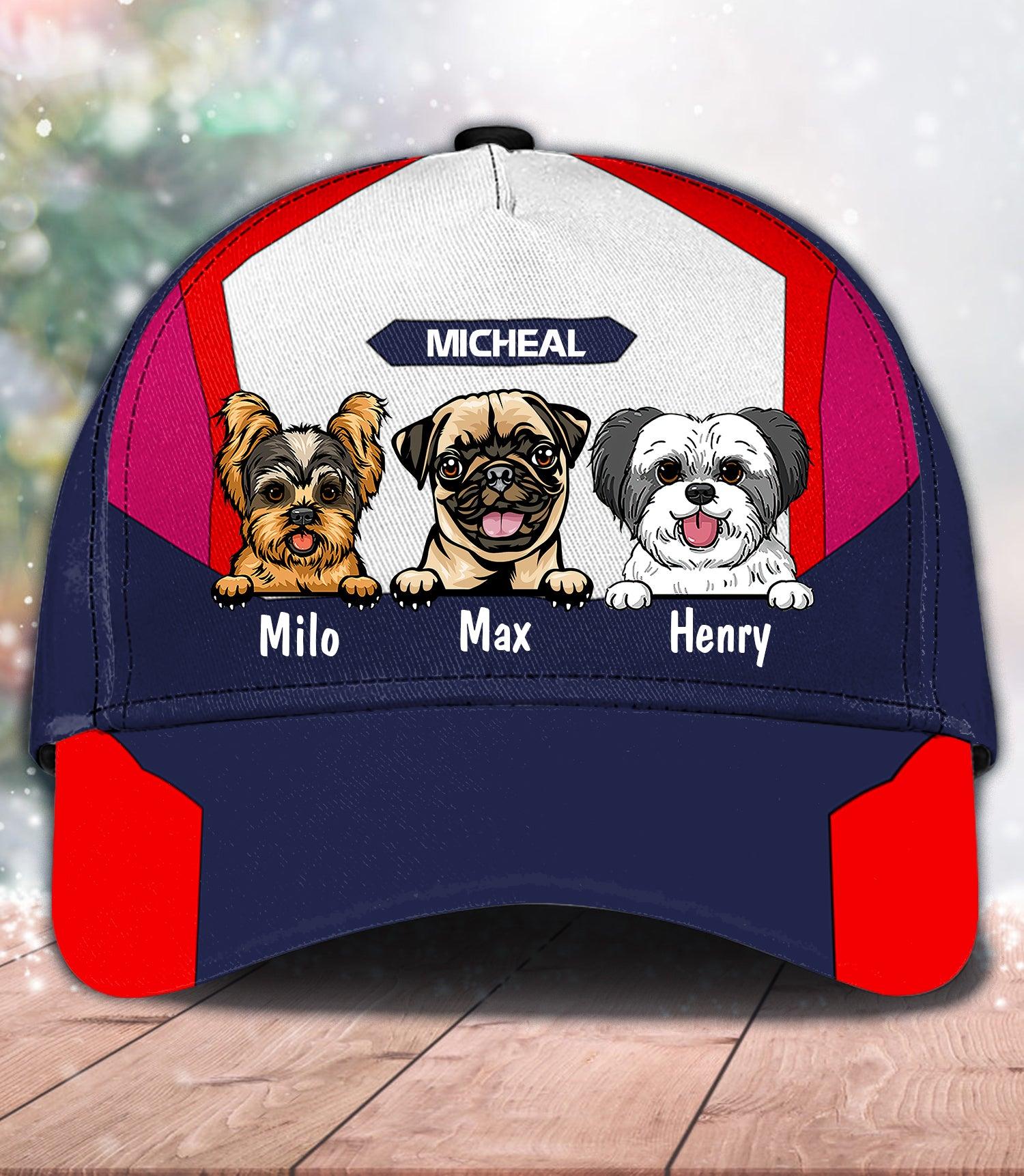 Dog Color Blocks Personalized Classic Cap, Personalized Gift for Dog Lovers, Dog Dad, Dog Mom Trucker Hats Custom Hats Gifts For Men & Women