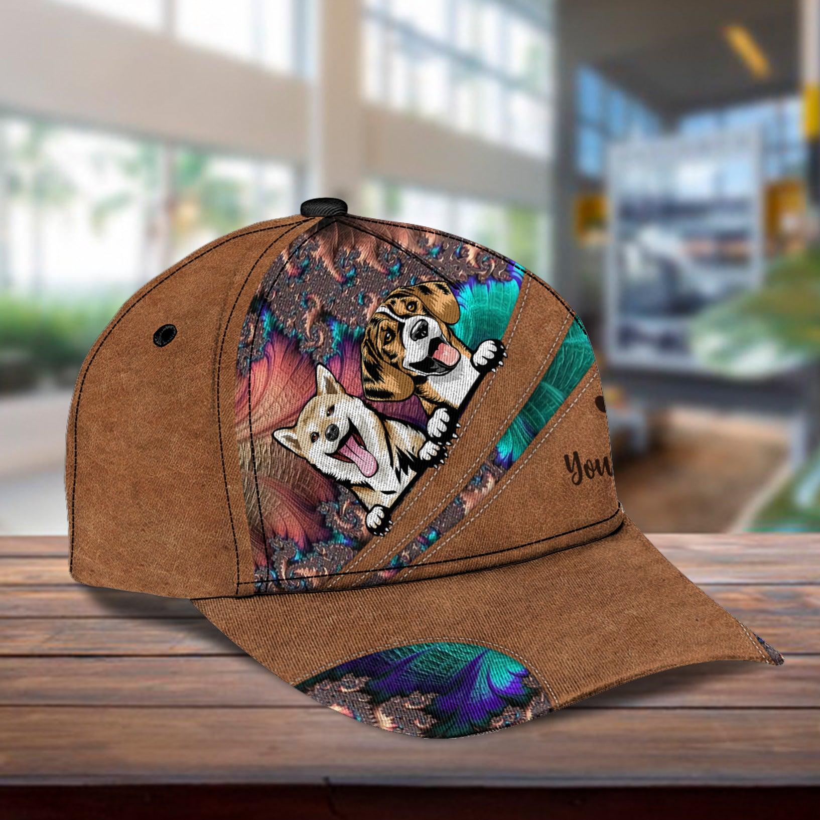 Dog Colorful Personalized Cap, Personalized Gift for Dog Lovers, Dog Dad, Dog Mom Trucker Hats Custom Hats Gifts For Men & Women