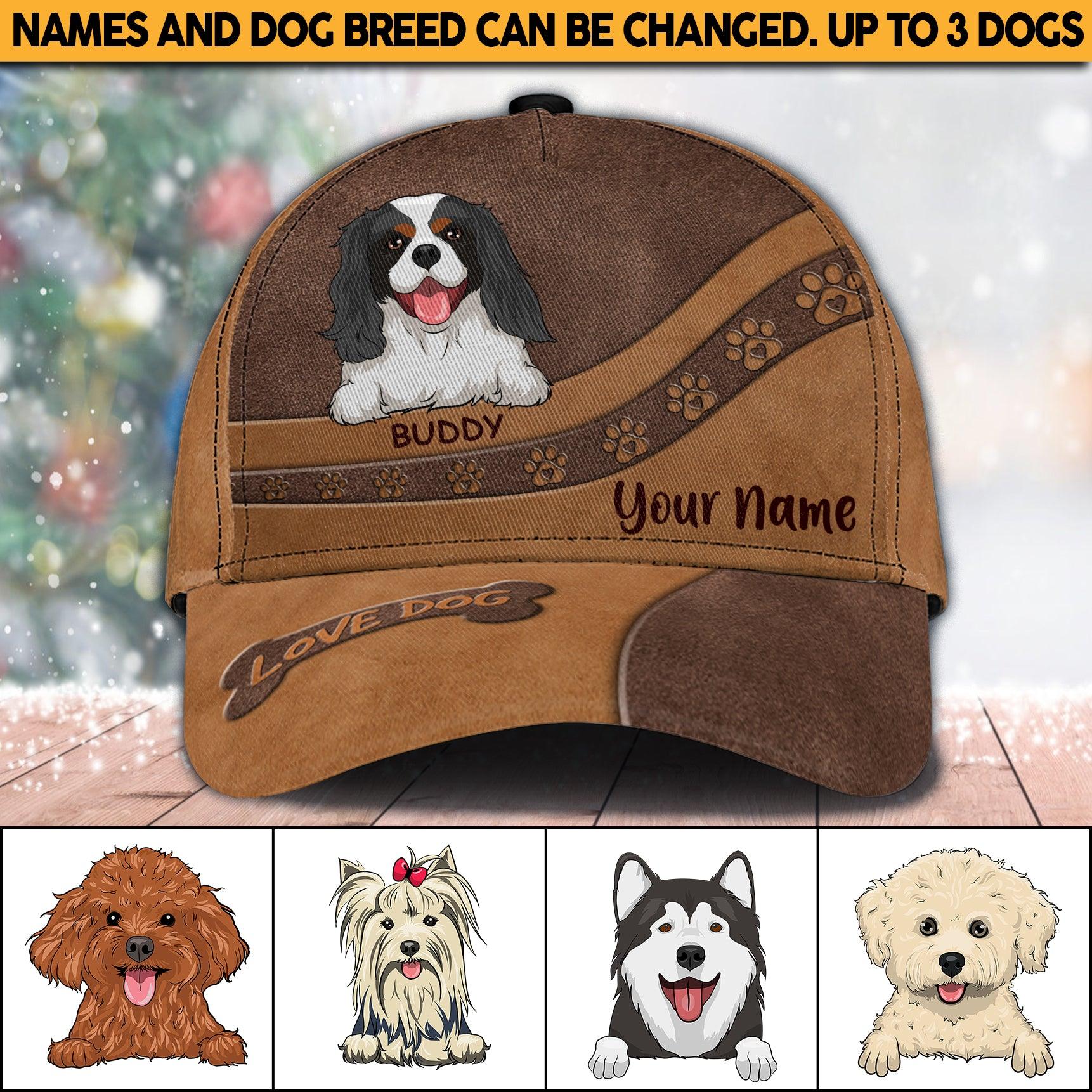 Dog Cutie Footprint Personalized Cap, Personalized Gift for Dog Lovers, Dog Dad, Dog Mom Trucker Hats Custom Hats Gifts For Men & Women